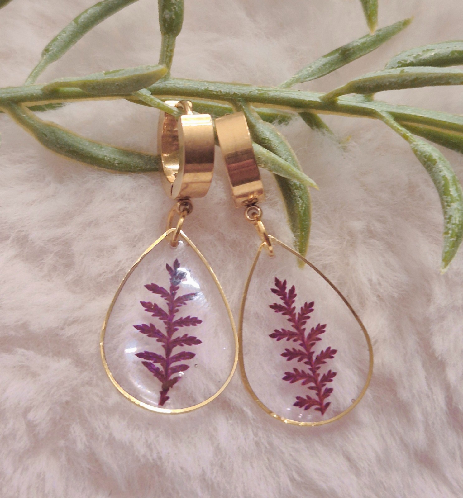 Resin Oorbellen - 47554.jpeg Paarse waterdruppel Resin Oorbellen