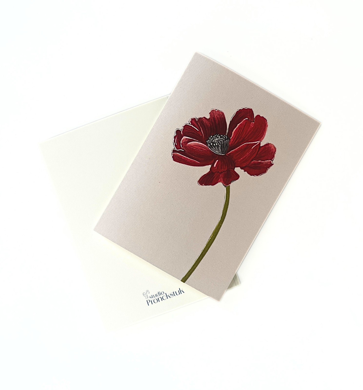 Wenskaart geboortebloem augustus 'Klaproos'