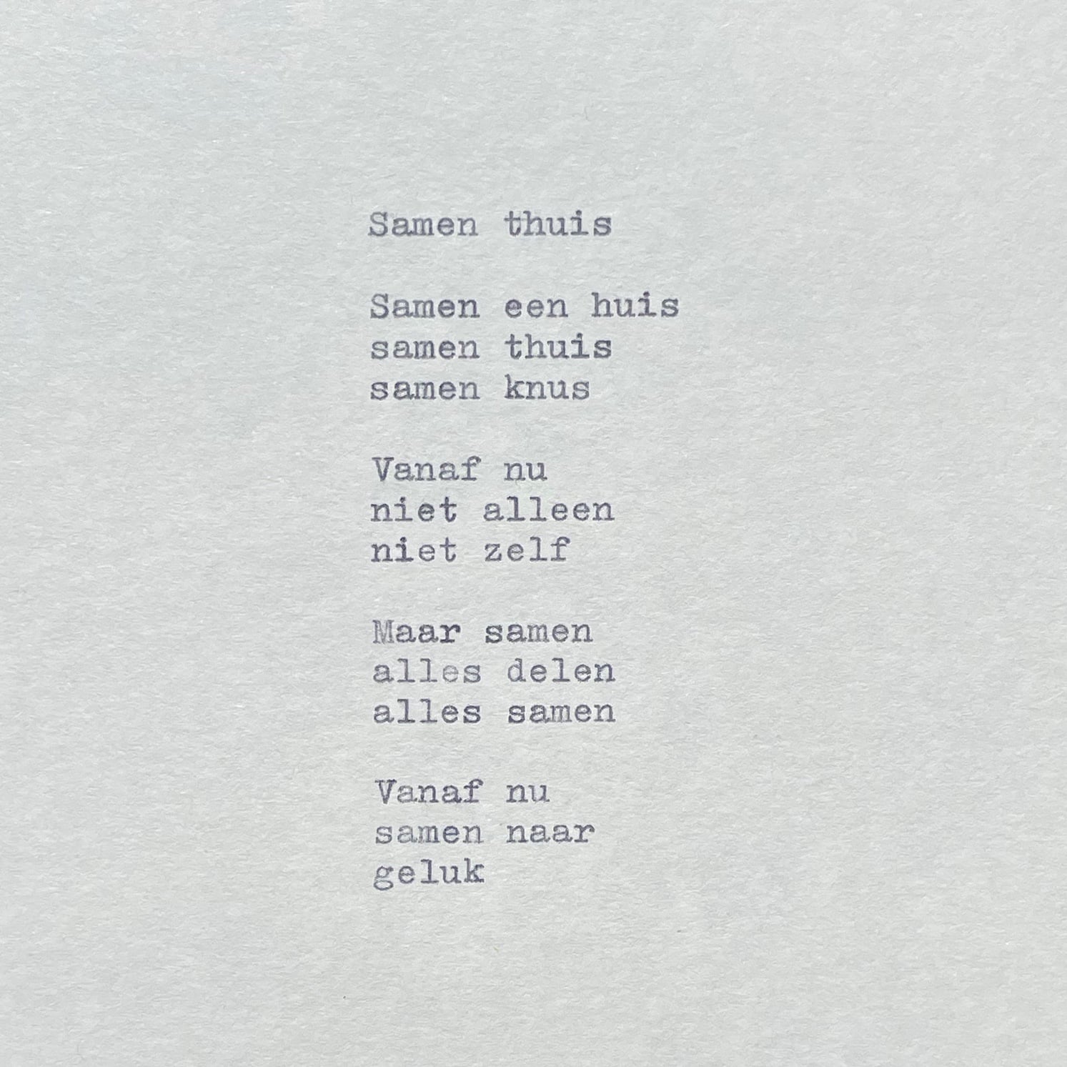 Gedicht - Samenwonen