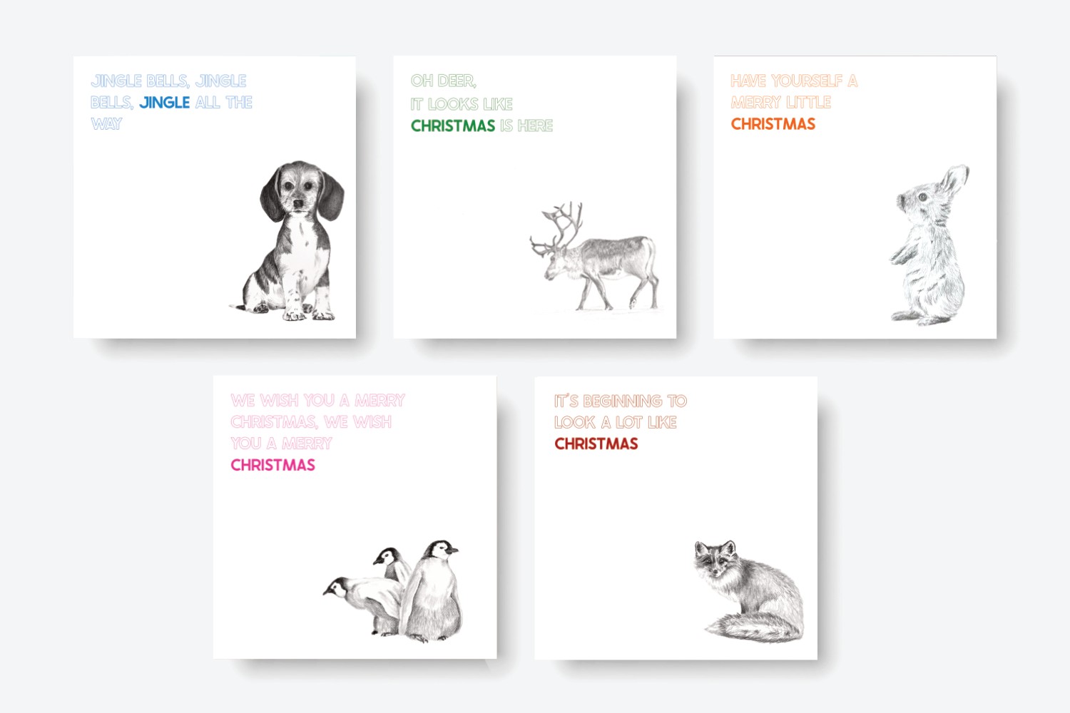 Kerstkaart Beagle – potloodtekening - 101031 Kerstkaart Beagle – potloodtekening