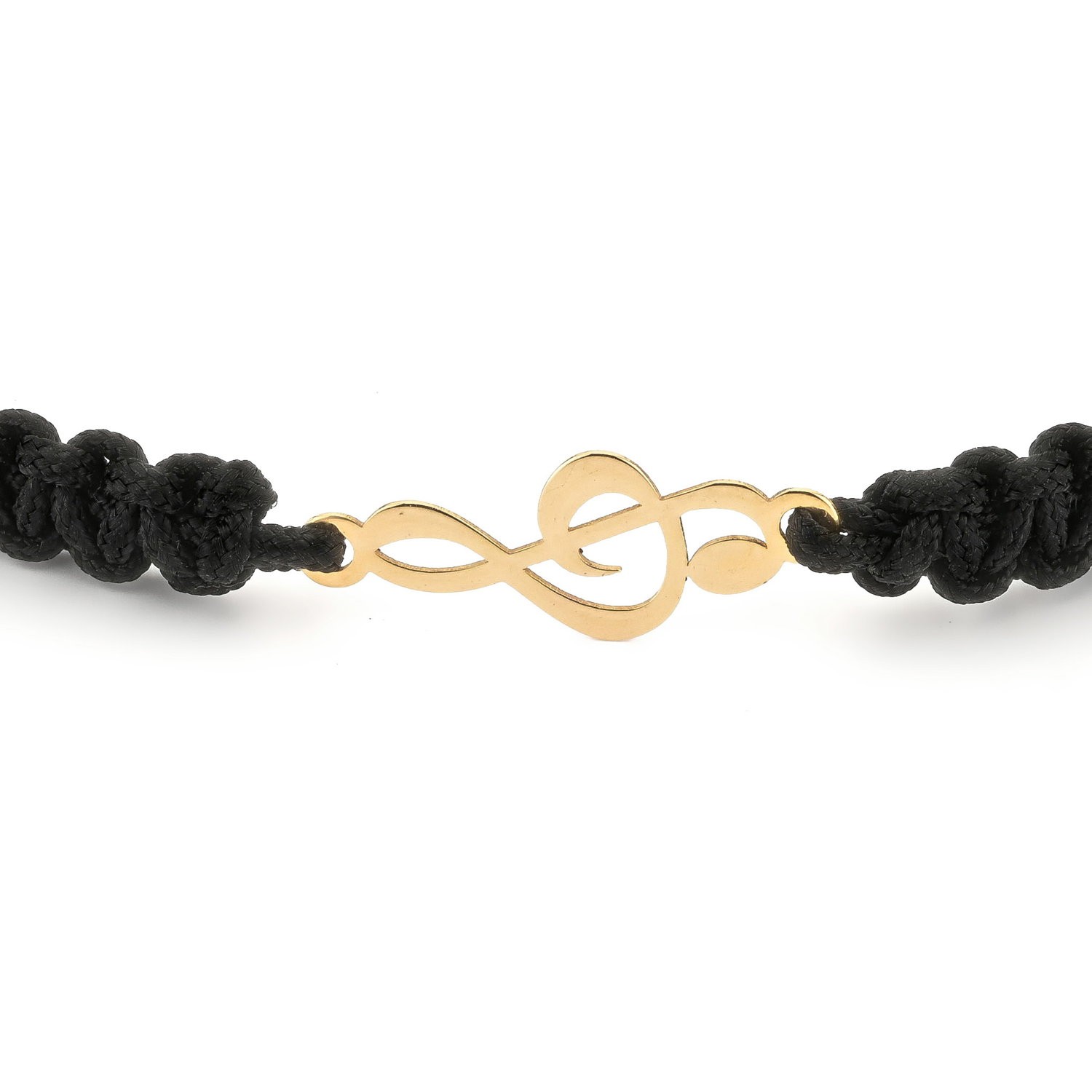 Armband met 14 karaat geelgouden muziek G-sleutel