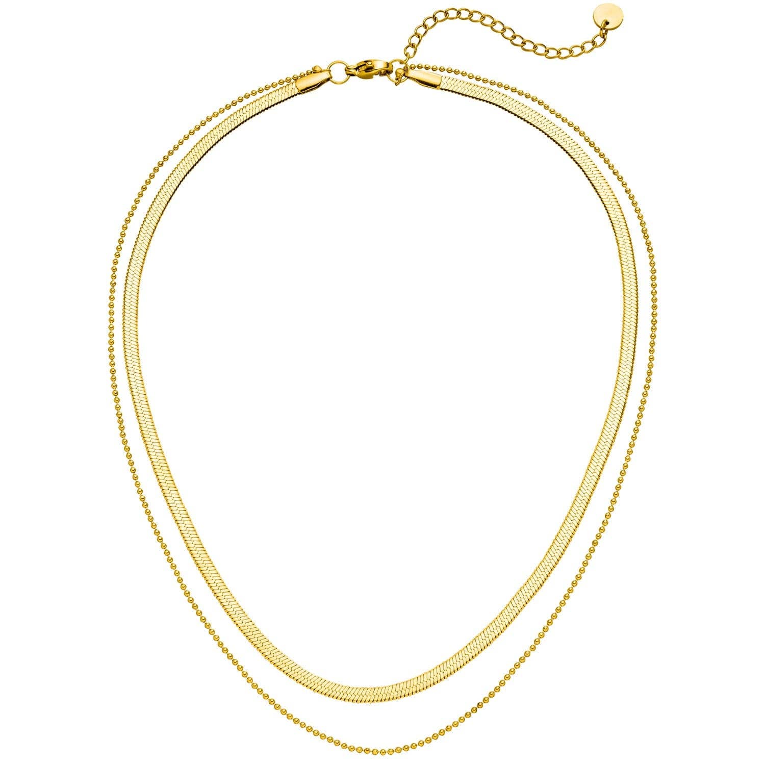 Double Layers Necklace - 137228 Dubbele Lagen Ketting - 18K Gold Plated