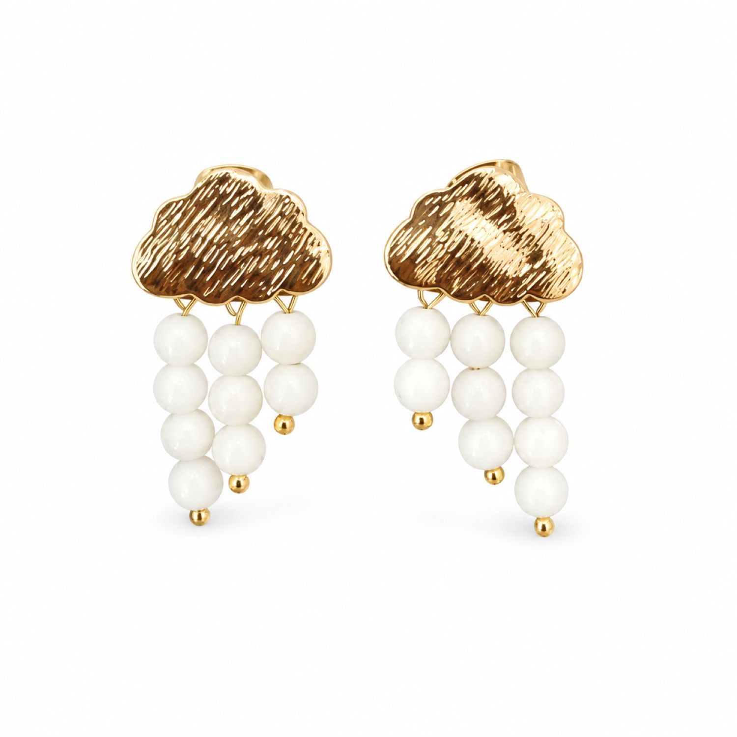 Witte Sea Bamboo Statement Oorbellen