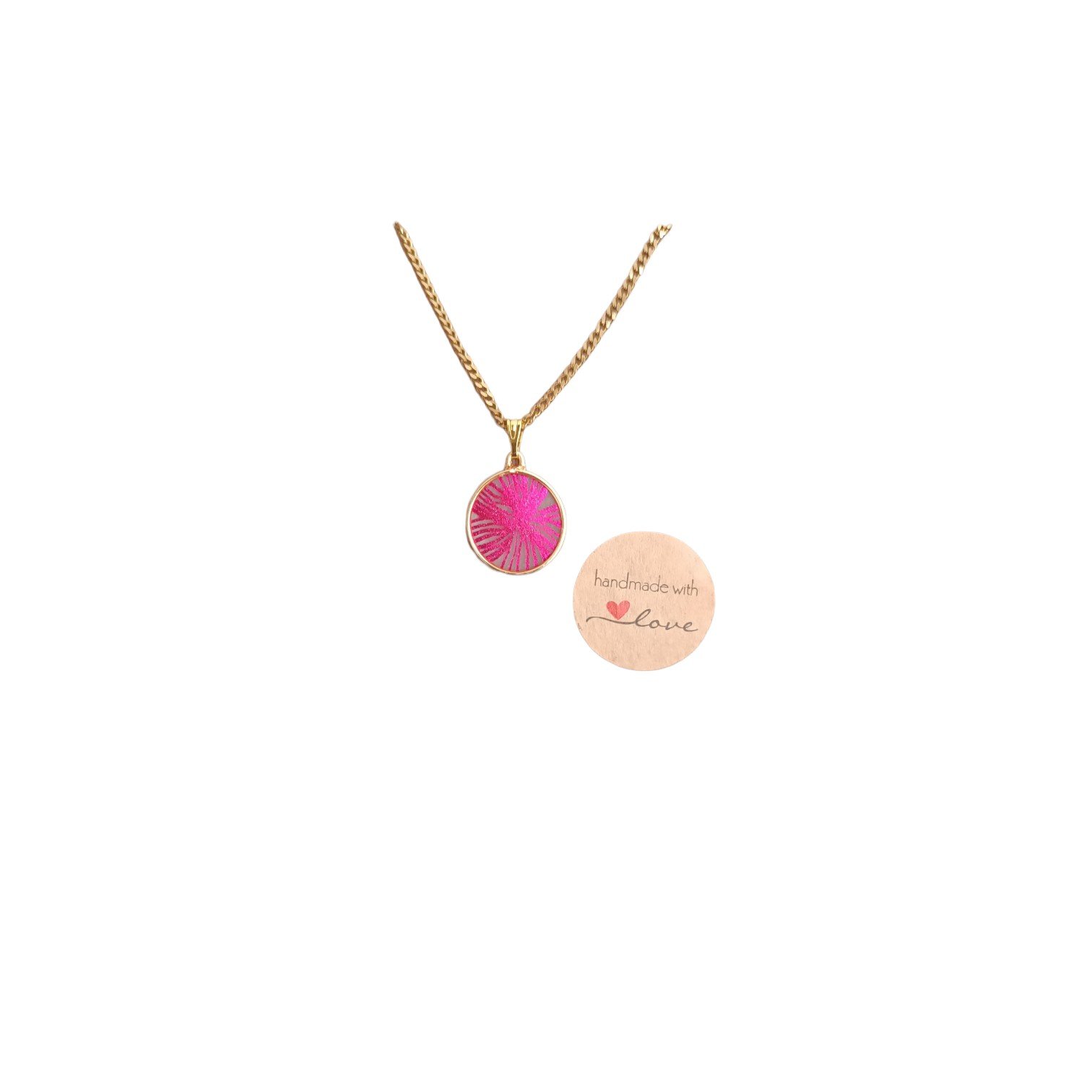 Elegante vergulden goud ketting met glimmende roze bloemen patroon