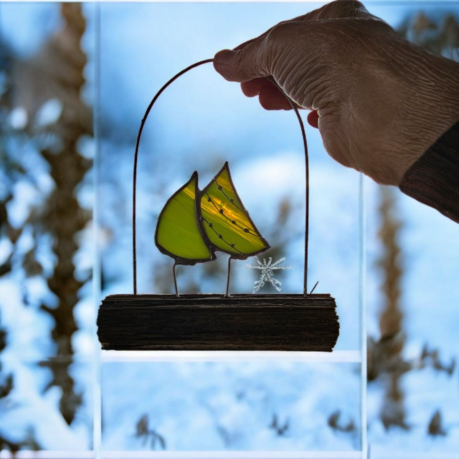 "Kerst"bomen om op te hangen. Glas in lood/Tiffany - 100114 "Kerst"bomen om op te hangen. Glas in lood/Tiffany