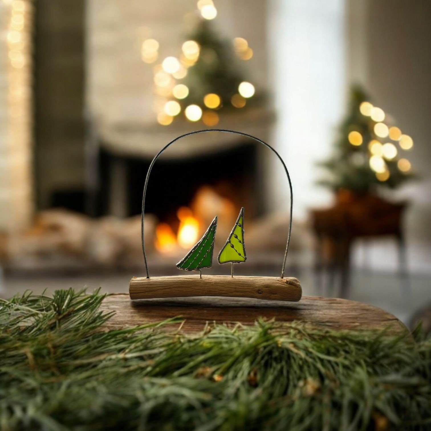 "Kerst"bomen om op te hangen. Glas in lood/Tiffany - 100115 "Kerst"bomen om op te hangen. Glas in lood/Tiffany