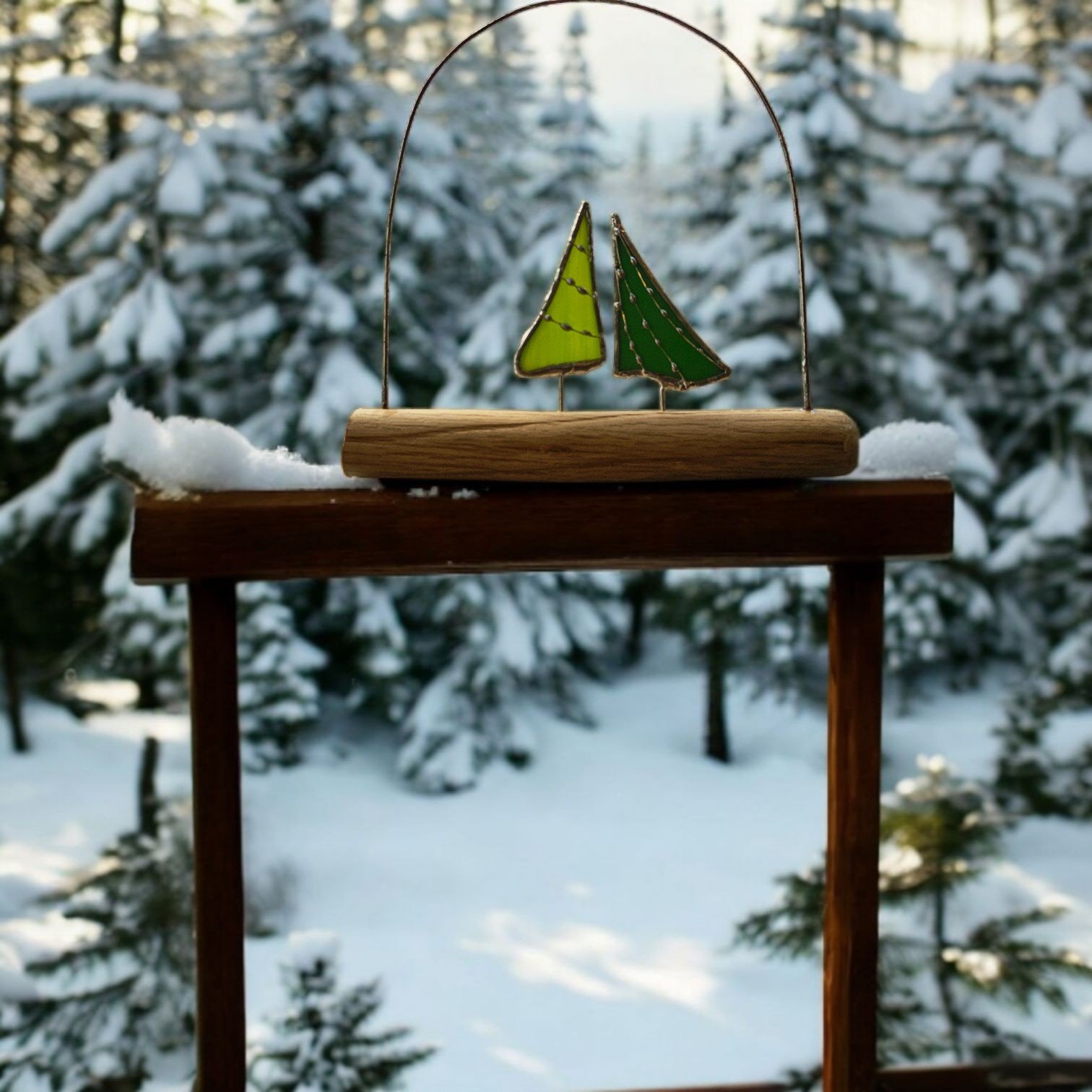 "Kerst"bomen om op te hangen. Glas in lood/Tiffany - 100118 "Kerst"bomen om op te hangen. Glas in lood/Tiffany