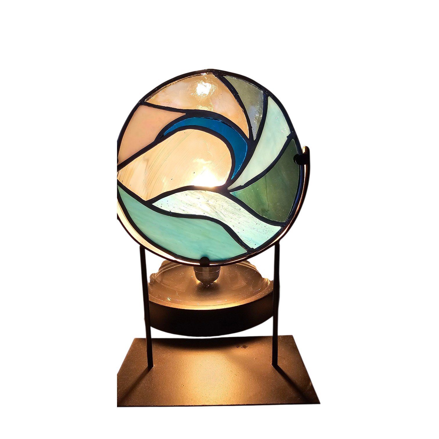 Waves. Glas in lood op standaard - 100510 Waves. Glas in lood op standaard