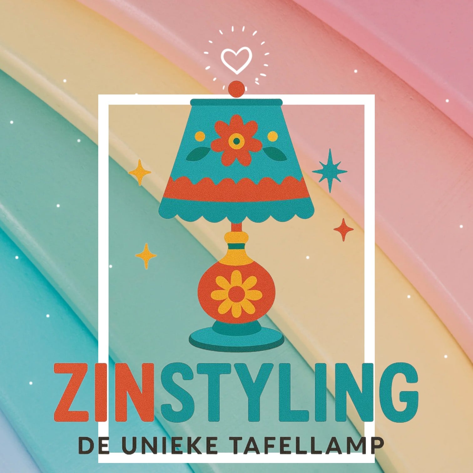 Uniek handgemaakt kleurrijk – kitsch tafellamp delftsblauw