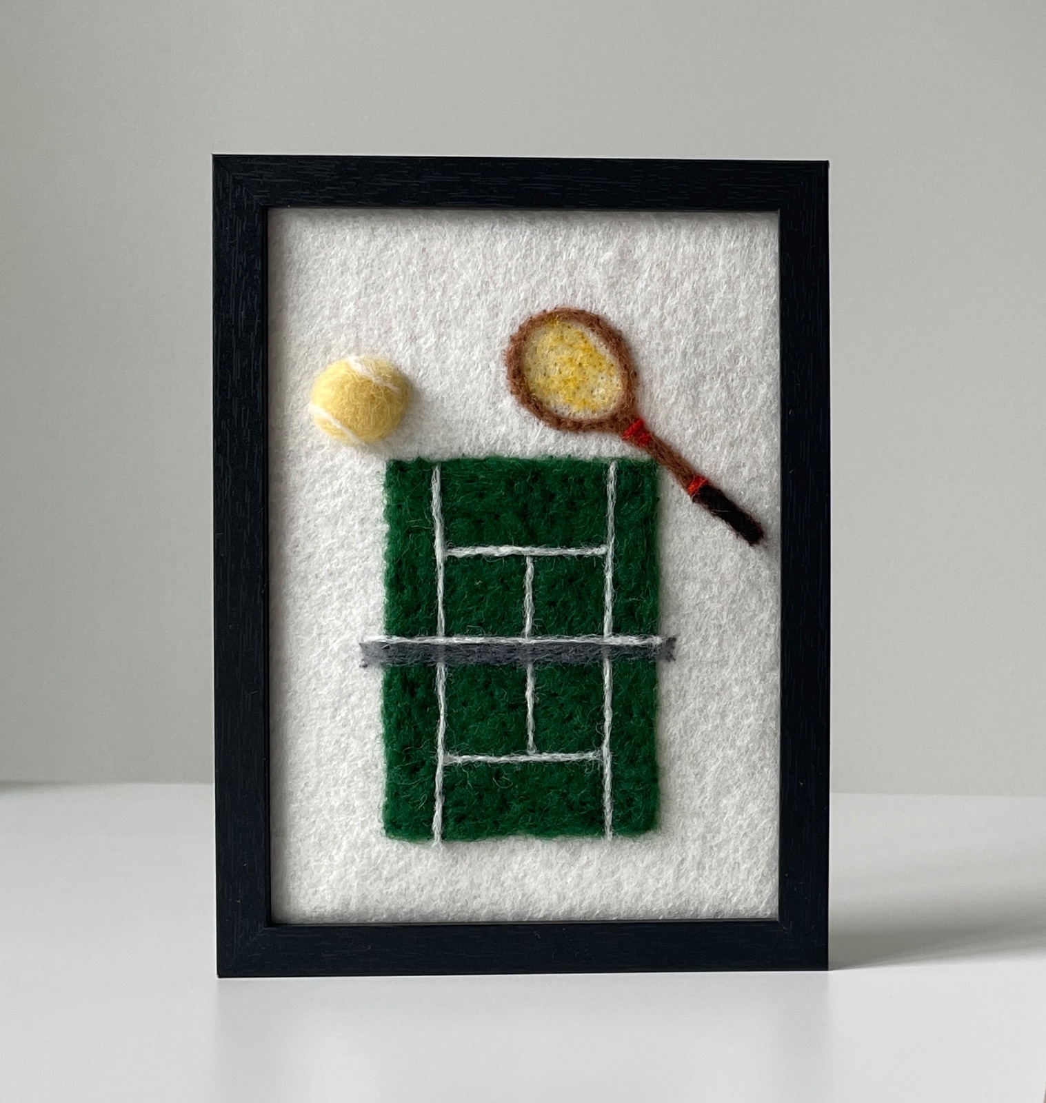 Tennis - unieke handgemaakte wanddecoratie in wol