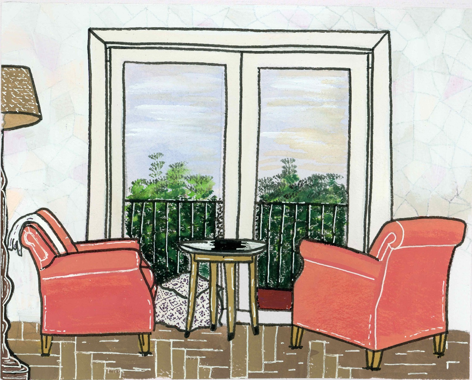 Living room: Original A3 print (Matte) - 152185 Living room: Original A3 print (Matte)