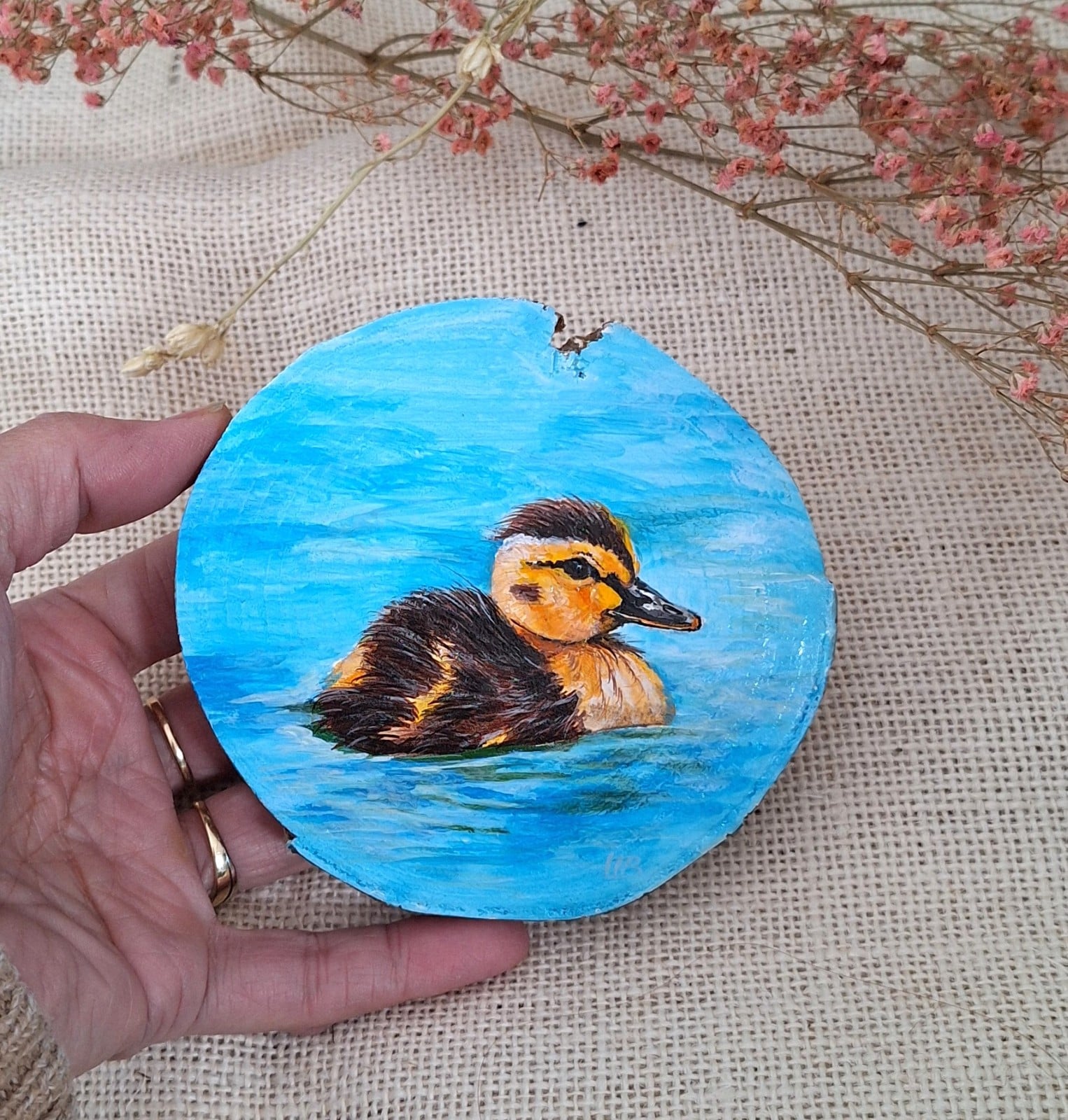 Eendje op houtschijf - 112504 Eendje op houtschijf