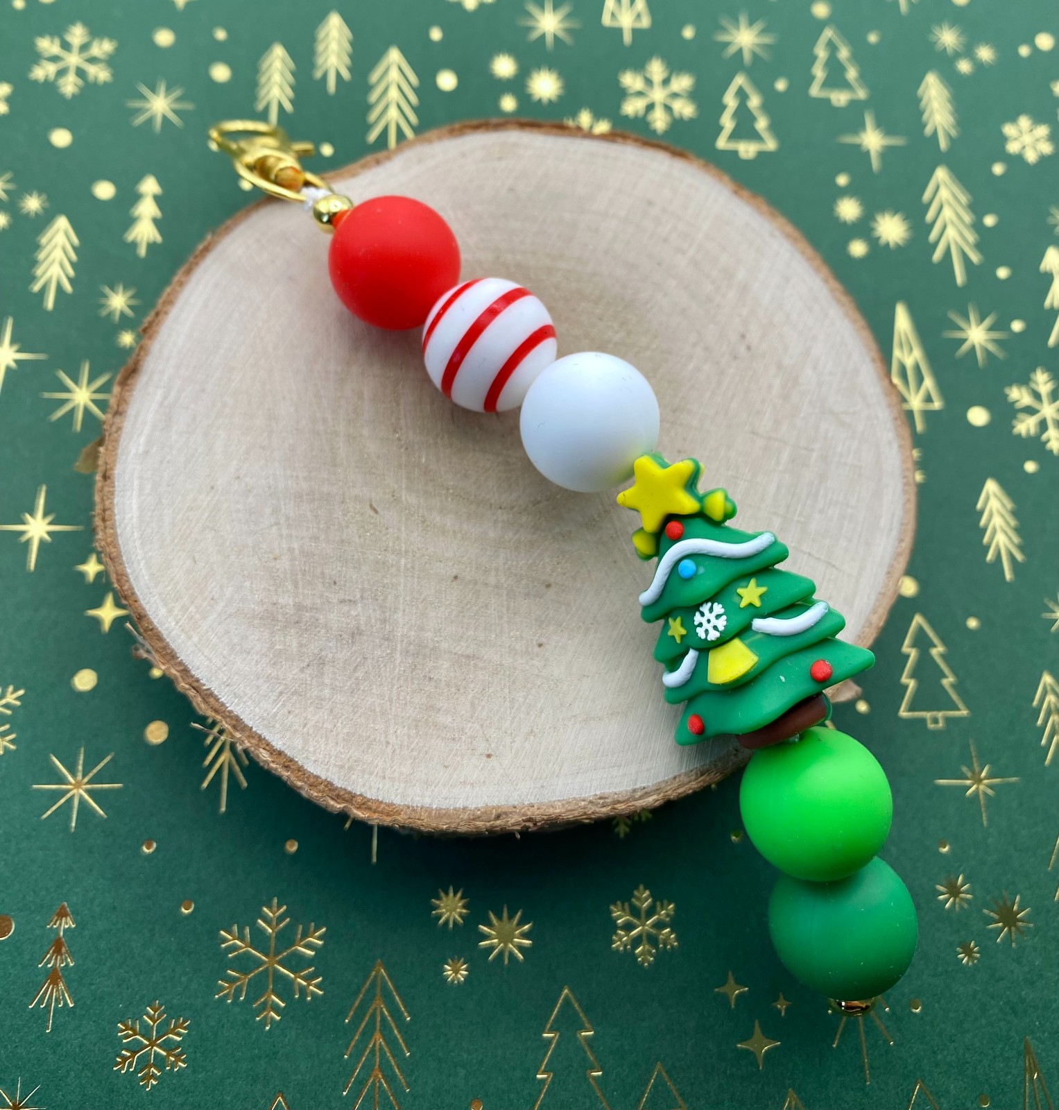 Kerst bag charm handgemaakt - KGB115 - 108319 Kerst bag charm handgemaakt - KGB115