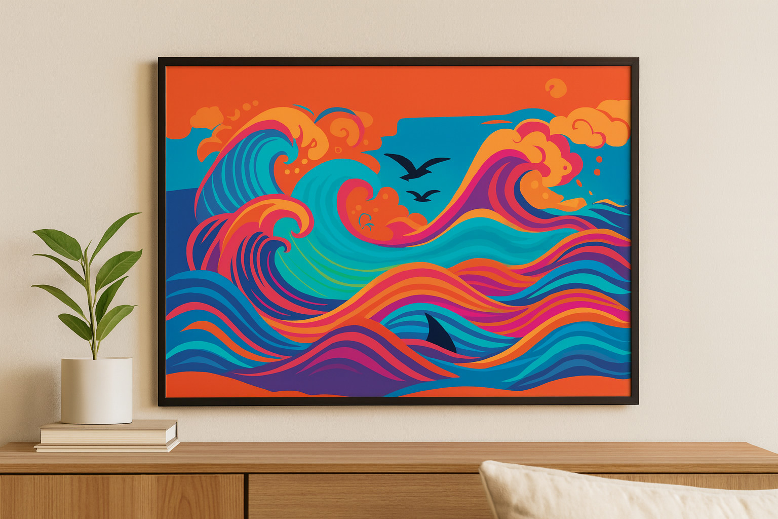 Neon Surf (Limited Edition A3 Artprint – Gesigneerd & Genummerd)