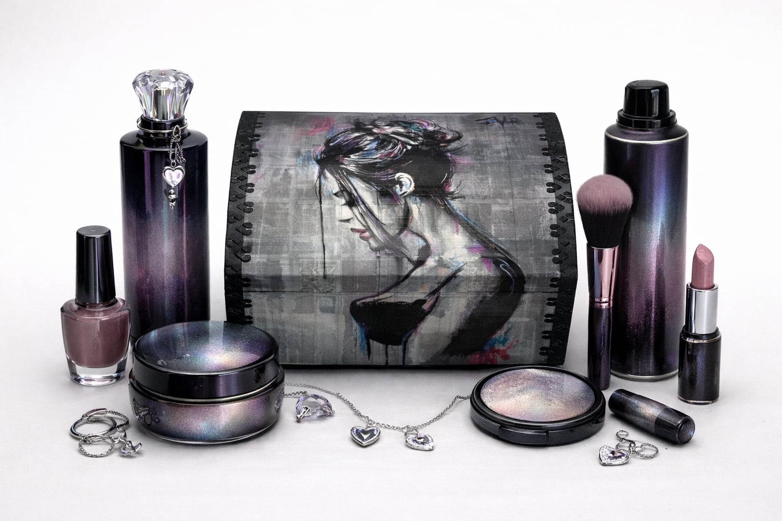 Handgedecoreerde bamboe sieradendoos ‘Reflections in Silence’ - 115468 Handgedecoreerde bamboe sieradendoos ‘Reflections in Silence’