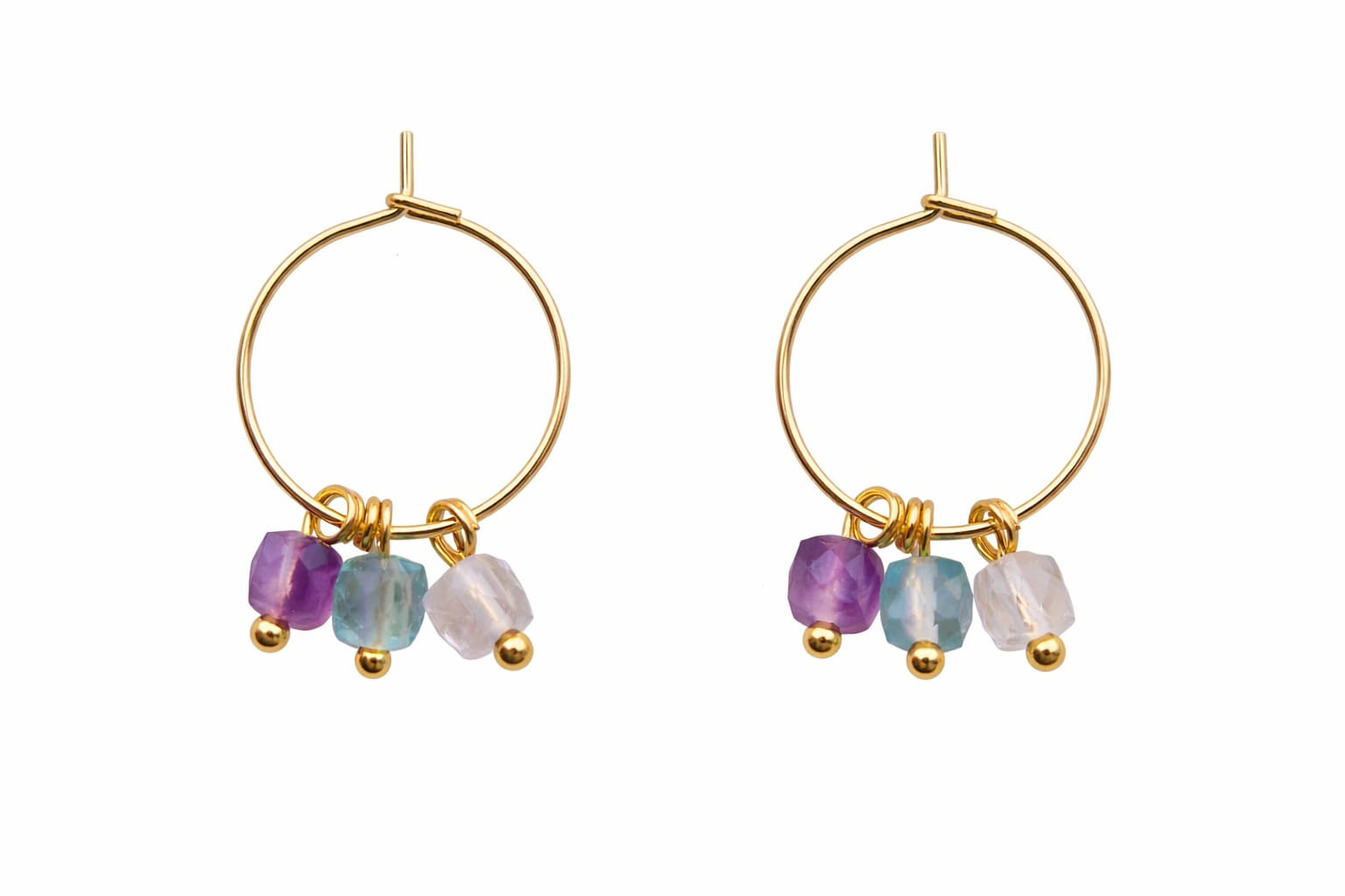 Crystal Flow – fluoriet oorbellen (10 mm hoops) - 127898 Crystal Flow – fluoriet oorbellen (10 mm hoops)