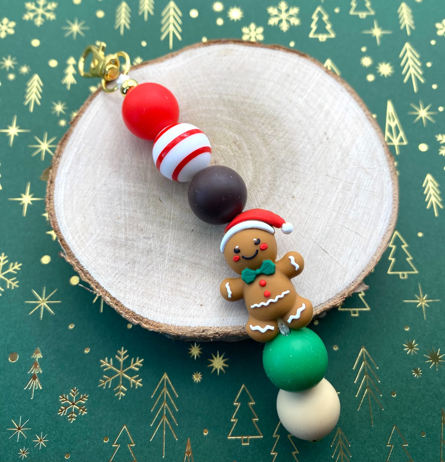 Kerst bag charm handgemaakt - KGM121 - 108335 Kerst bag charm handgemaakt - KGM121