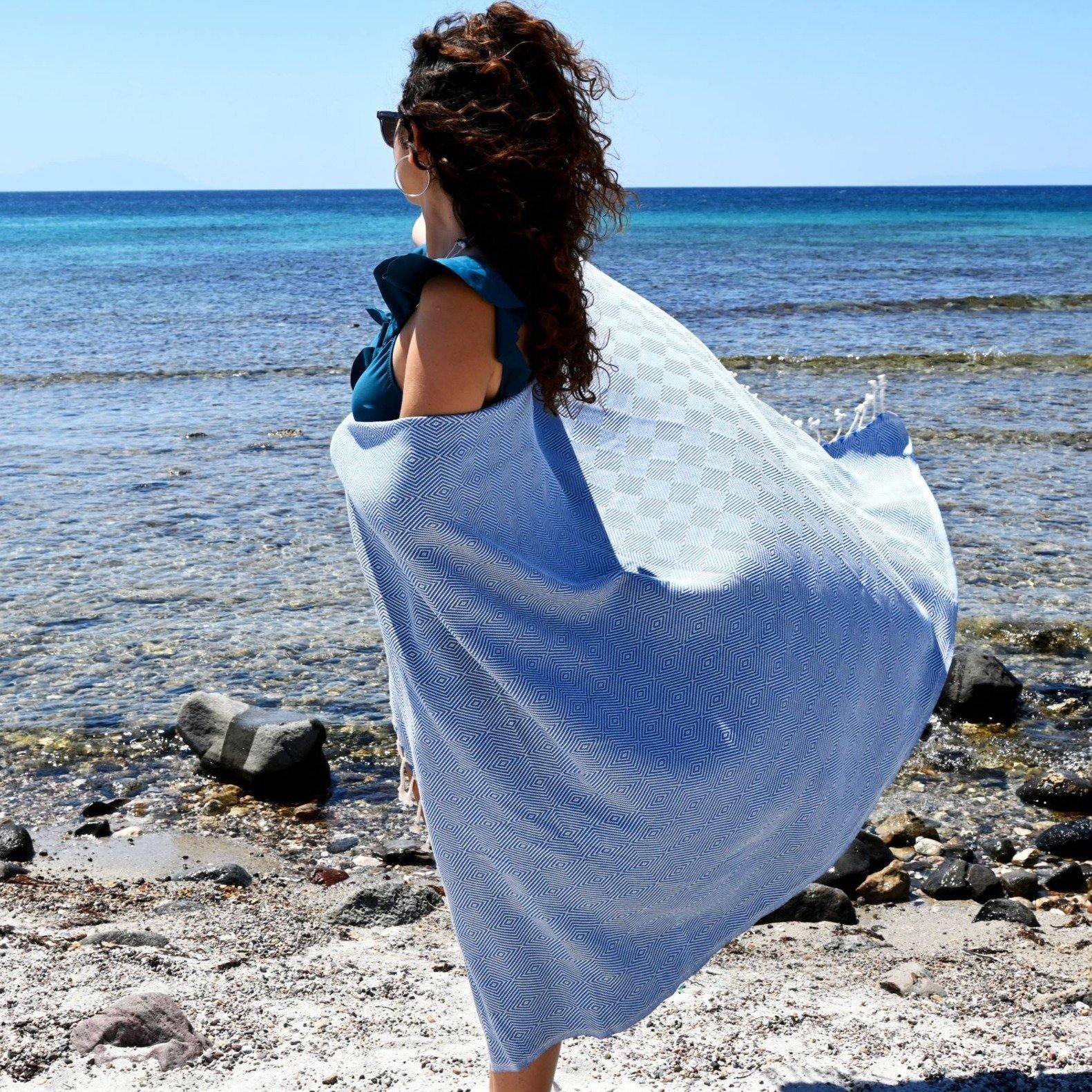 Hamamdoek - lykos - spijkerbroekblauw - 100x180 cm - 97064 Hamamdoek - lykos - spijkerbroekblauw - 100x180 cm