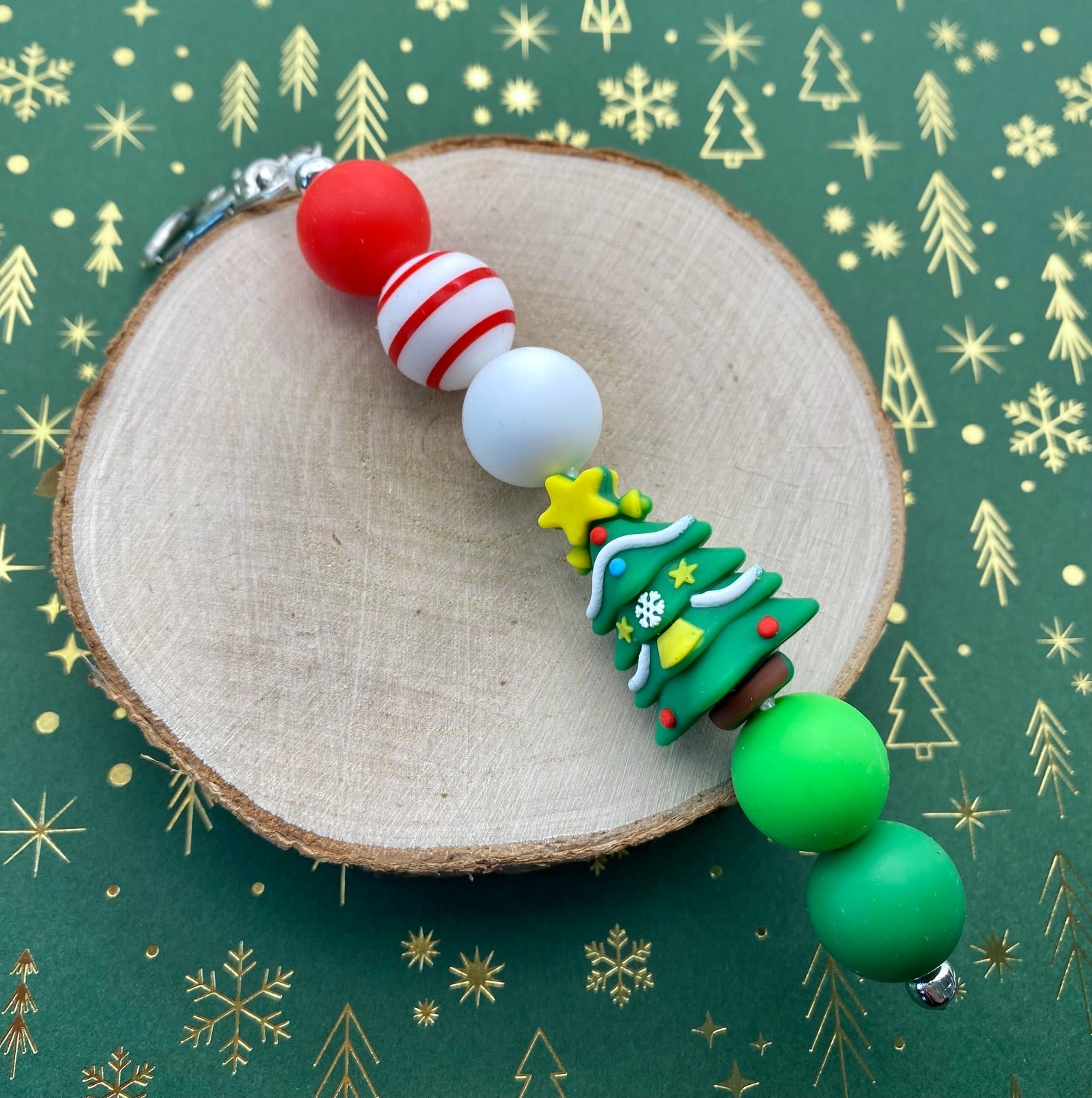 Kerst bag charm handgemaakt - KZB117 - 108327 Kerst bag charm handgemaakt - KZB117