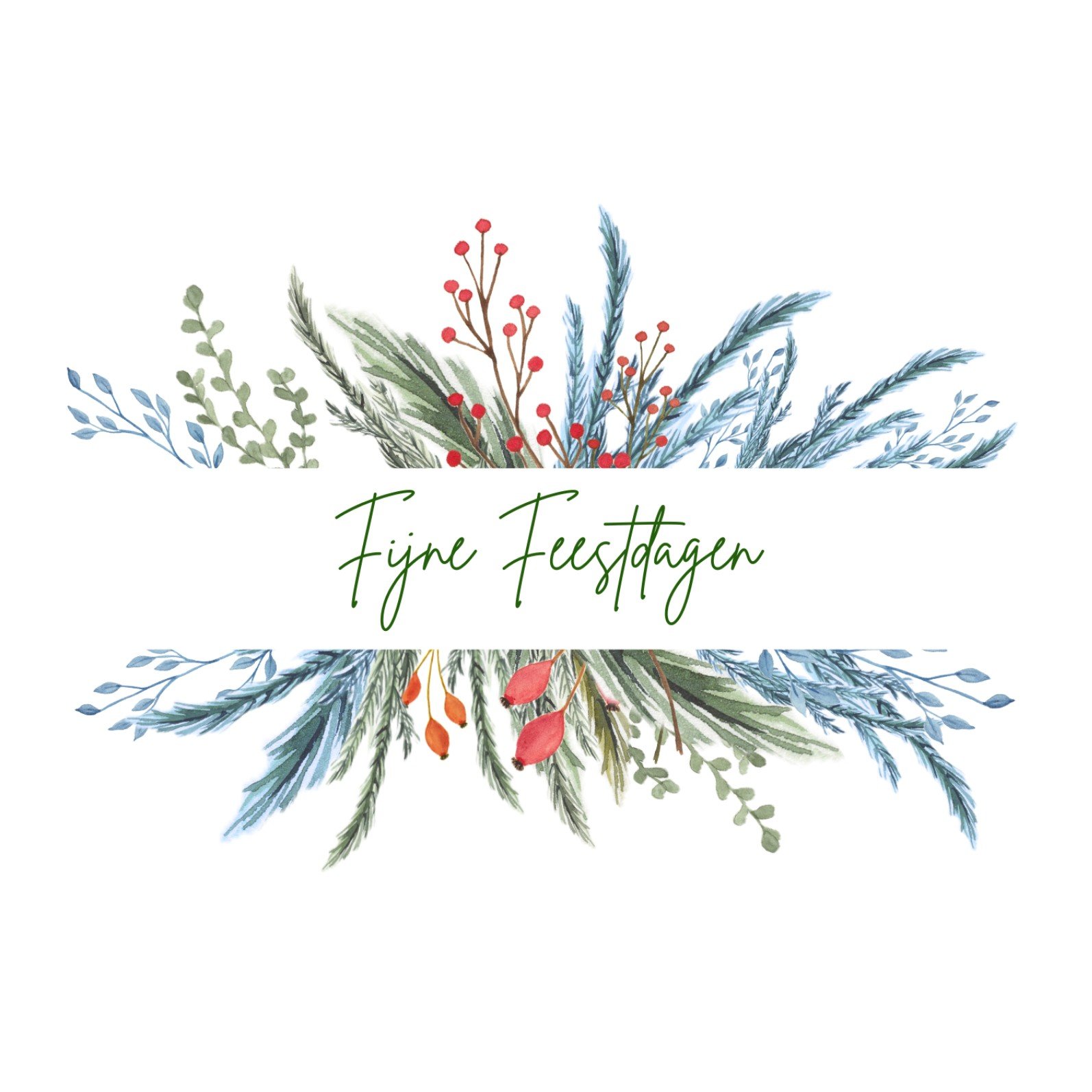 Unieke handgeschilderde botanische kerstkaart met envelop - Kerstkran… - 102285 Unieke handgeschilderde botanische kerstkaart met envelop - Kerstkrans III