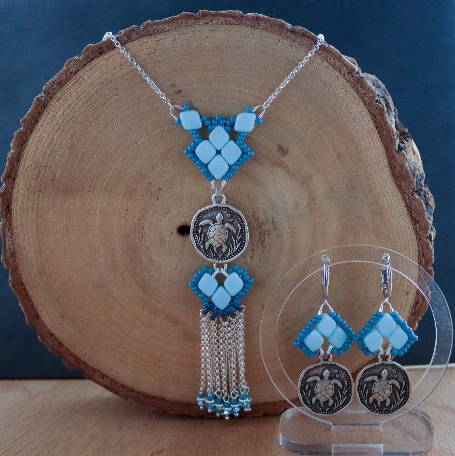 Vrijheid & Oceanic Boho, statement ketting en oorbellen met zeeschild… - 153830 Vrijheid & Oceanic Boho, statement ketting en oorbellen met zeeschildpadden