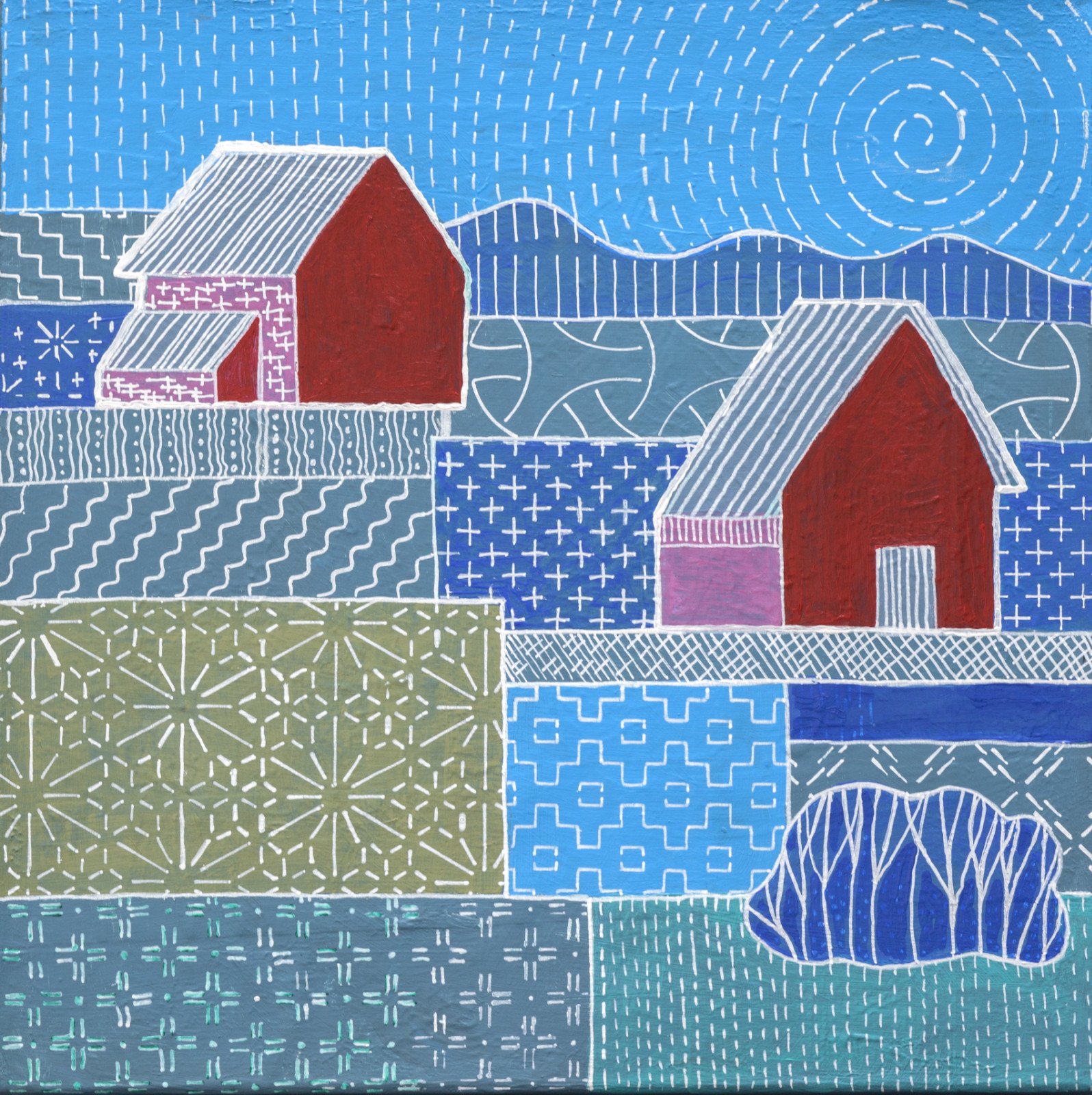 Landscape in Sachiko style2 - 85705 Landscape in Sachiko style2 - acrylschilderij op canvas