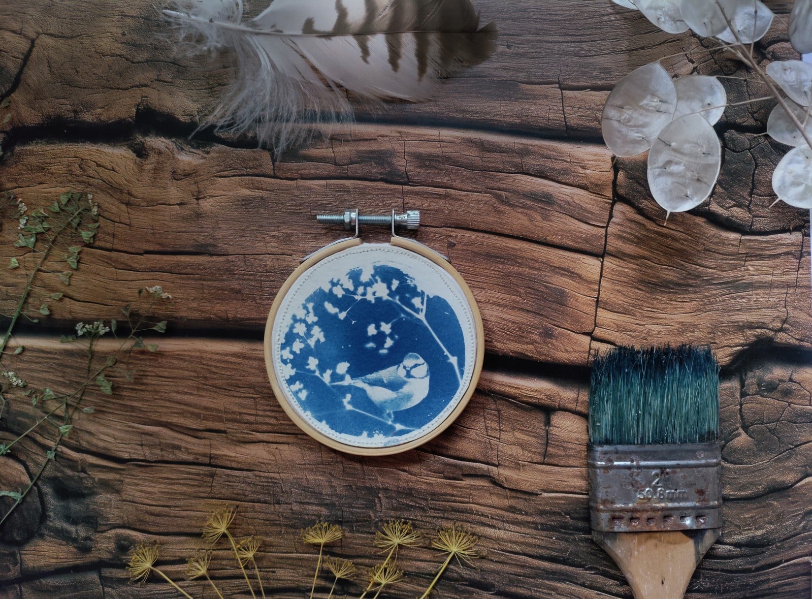 Botanische cyanotype print 'Bluebird' 2 - 147431 Botanische cyanotype print 'Bluebird' 2