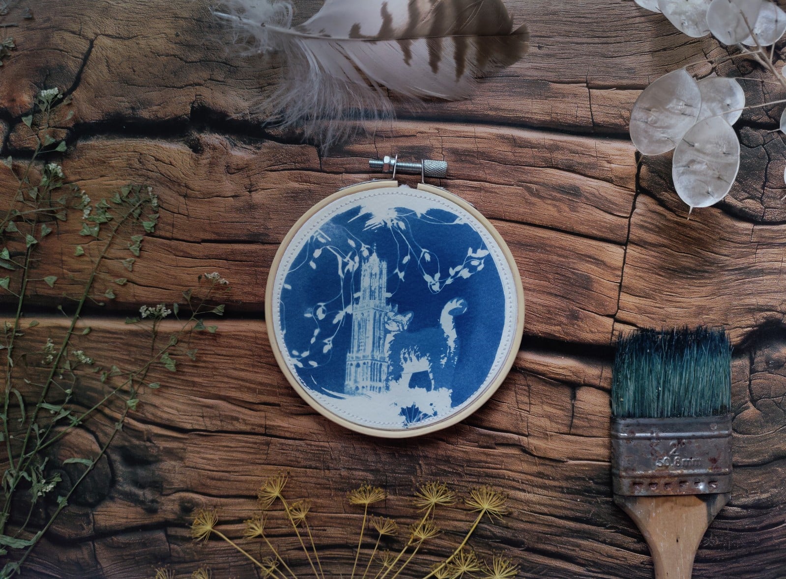 Botanische cyanotype print 'Drikus en de Dom' 3 - 147436 Botanische cyanotype print 'Drikus en de Dom' 3