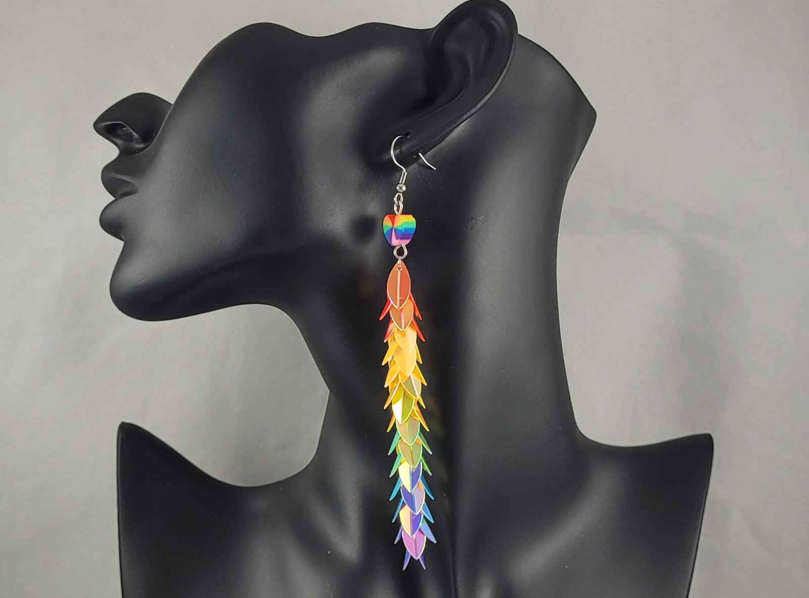 Regenboog hart holografische oorbellen