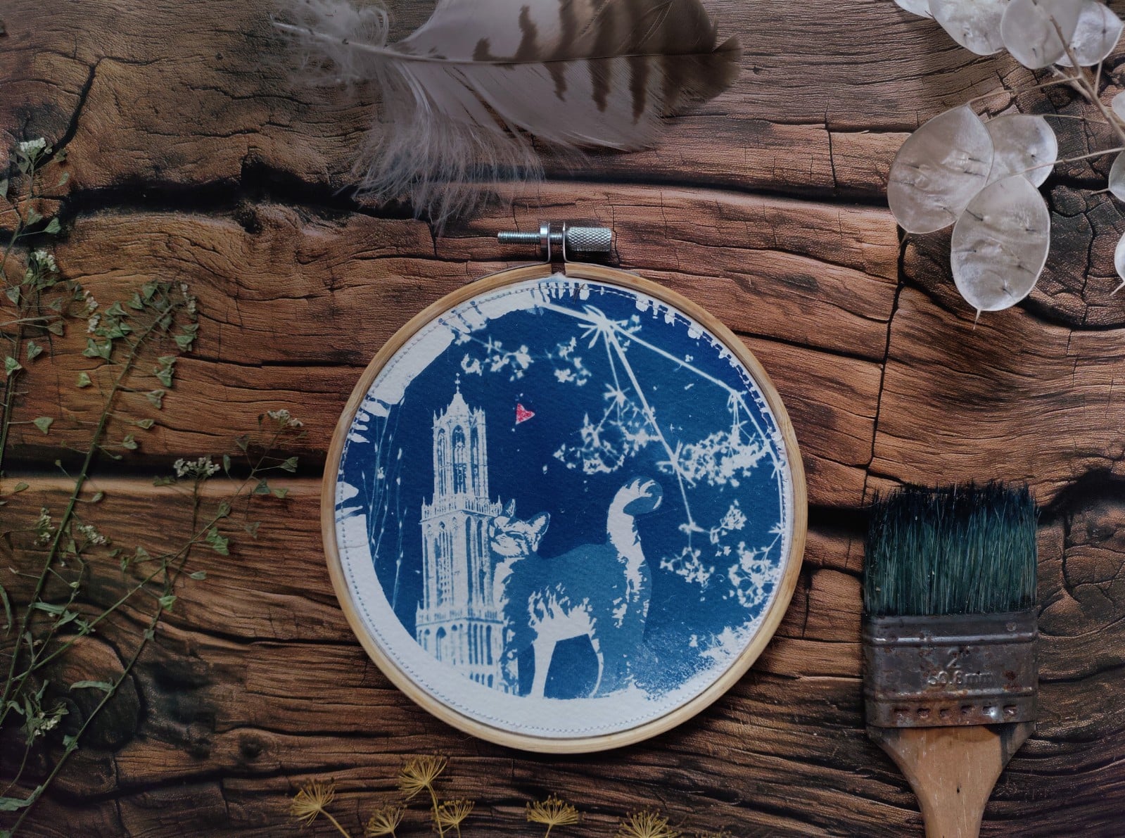 Botanische cyanotype print 'Drikus en de Dom' 2 - 147434 Botanische cyanotype print 'Drikus en de Dom' 2