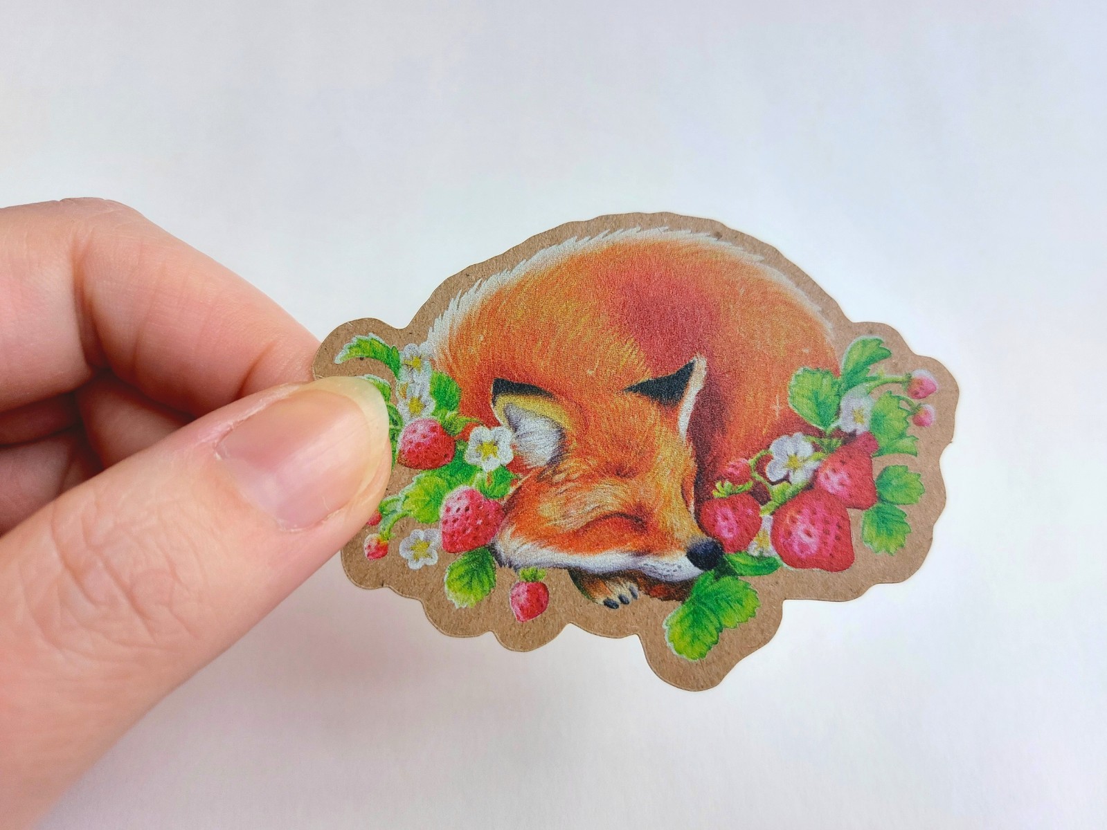 Vos aardbeien cottagecore sticker