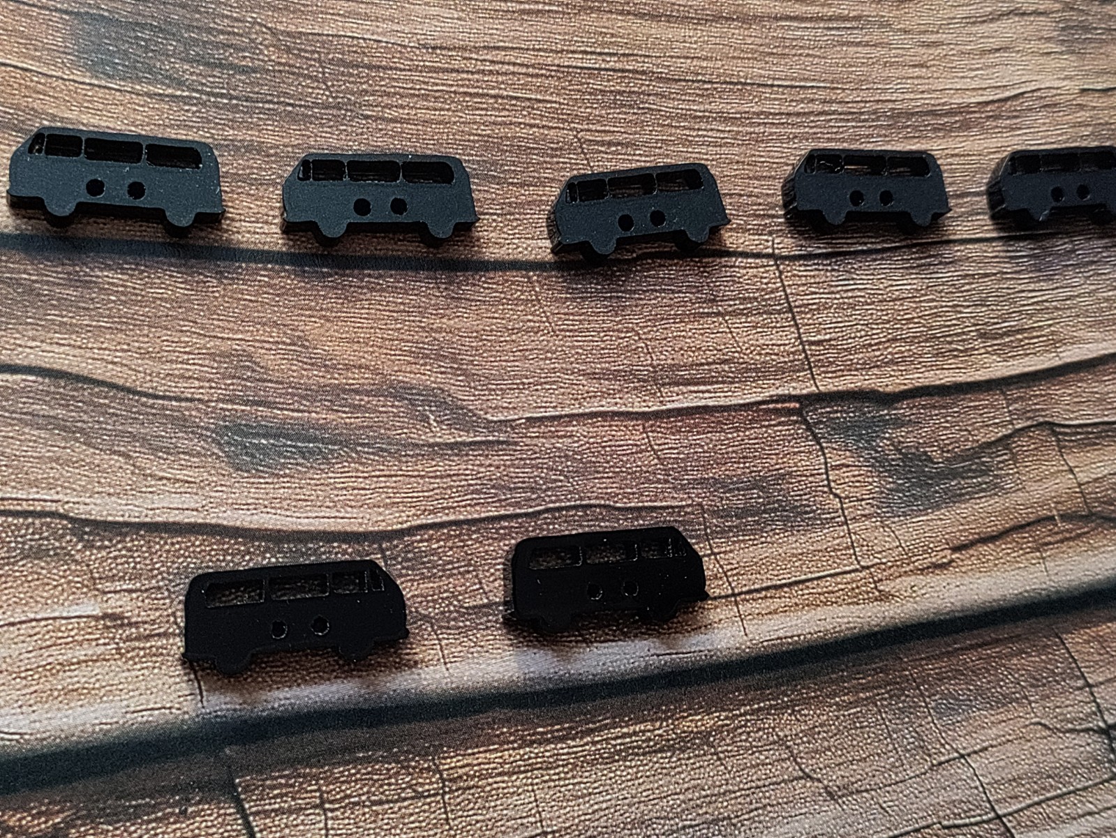 set VW bus knoopjes zwart