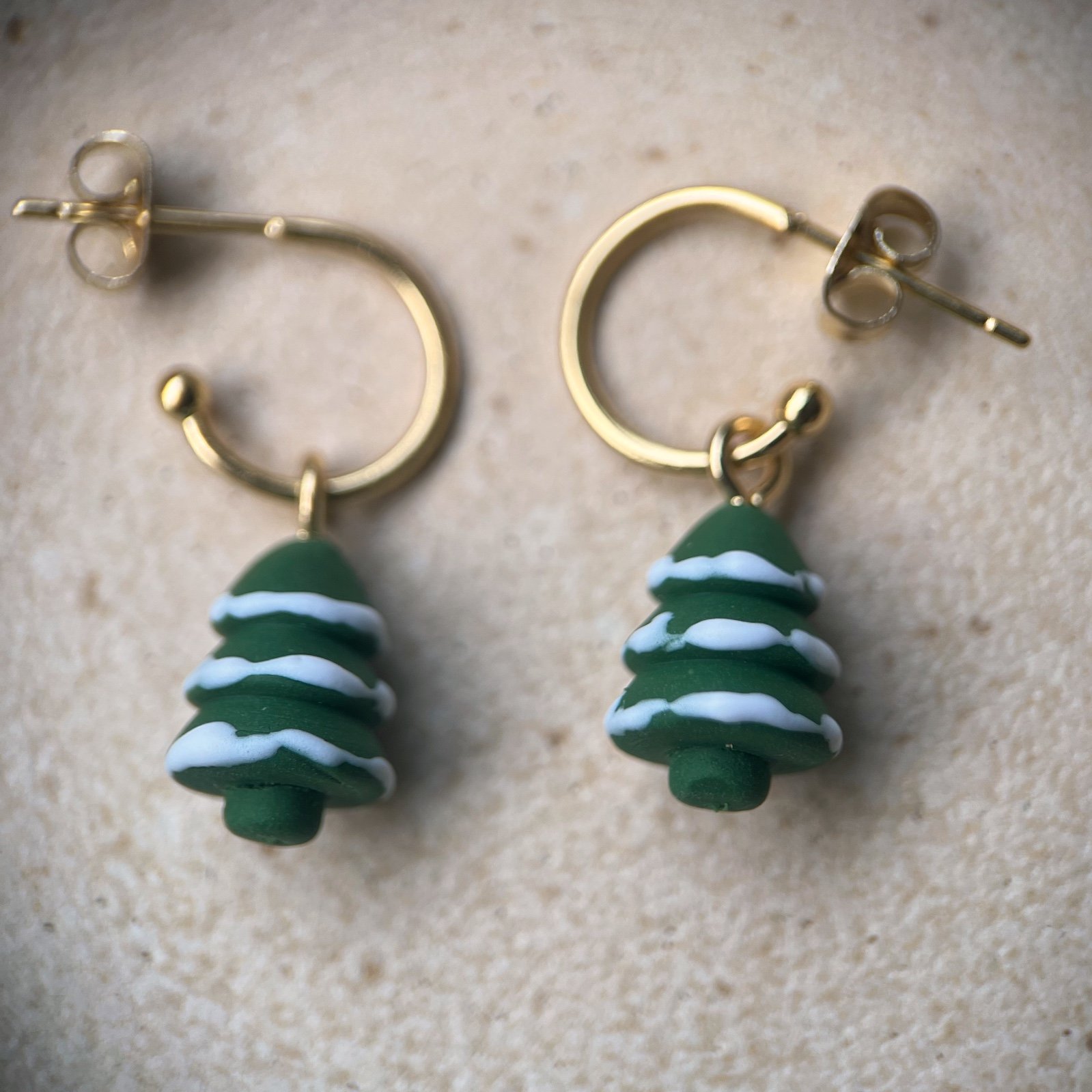 Kerstboompjes met sneeuw oorbellen - 98889 Kerstboompjes met sneeuw oorbellen