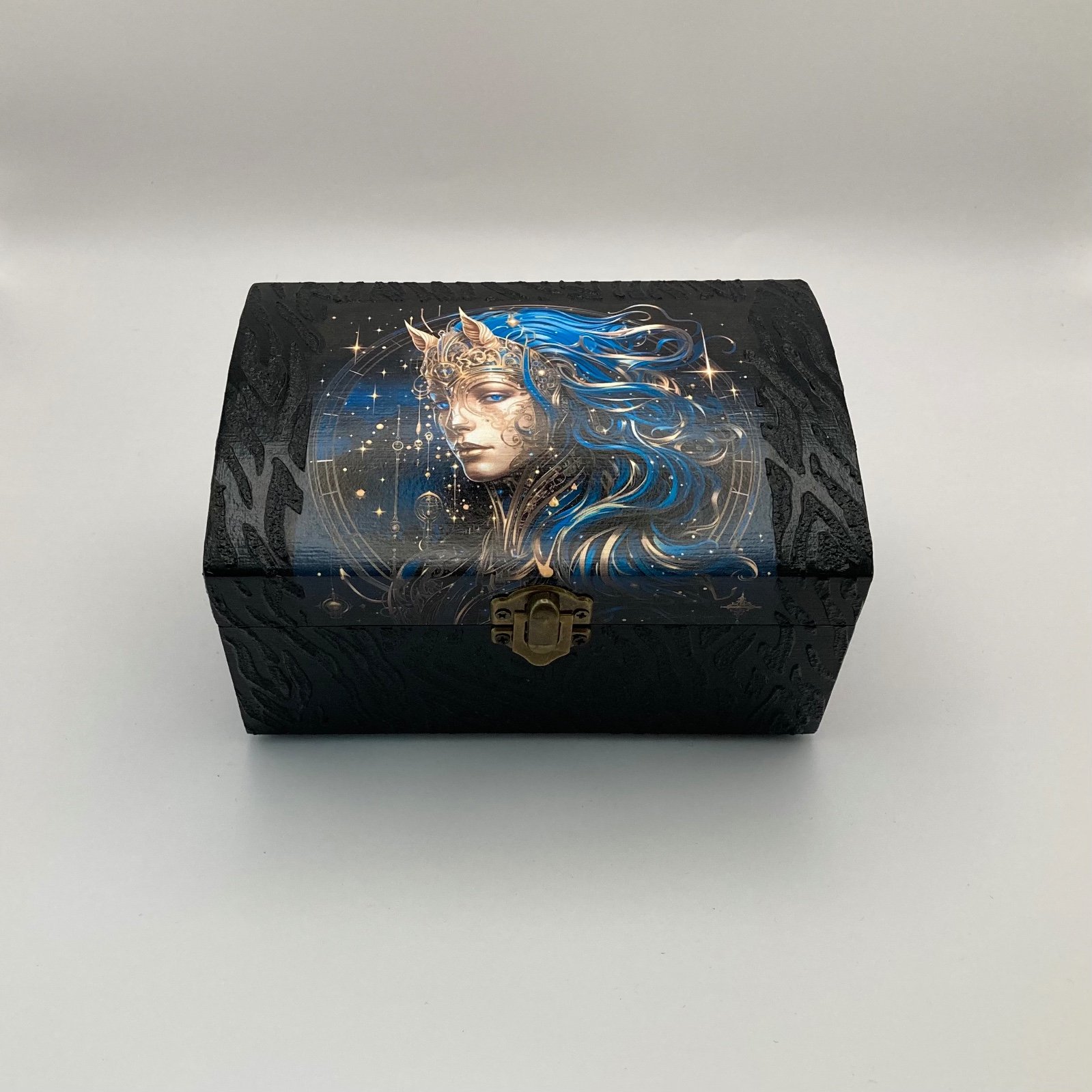 Handgedecoreerde bamboe sieradendoos met het sterrenbeeld ‘Boogschutter’