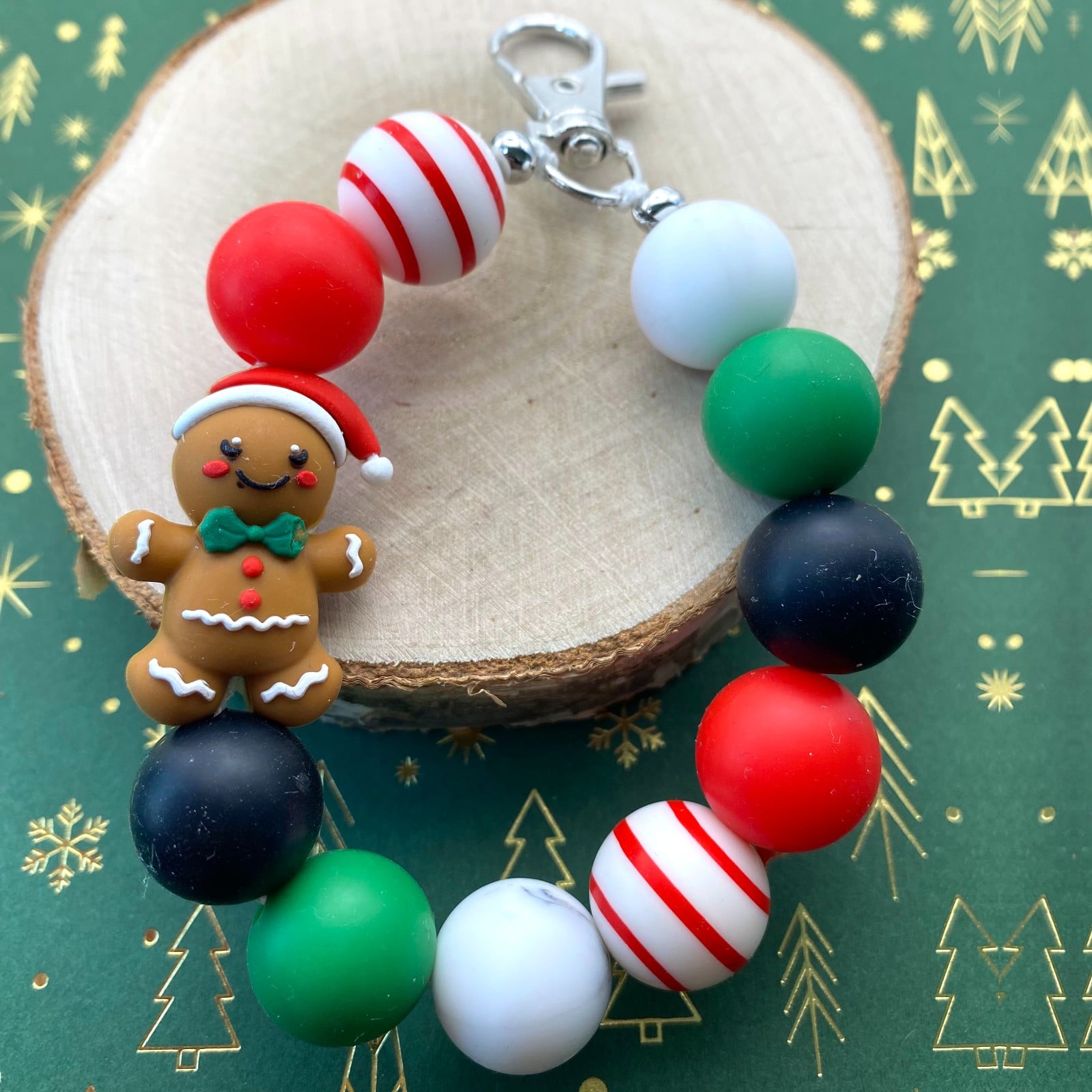 Kerst bag charm handgemaakt - KZM120 - 108273 Kerst bag charm handgemaakt - KZM120