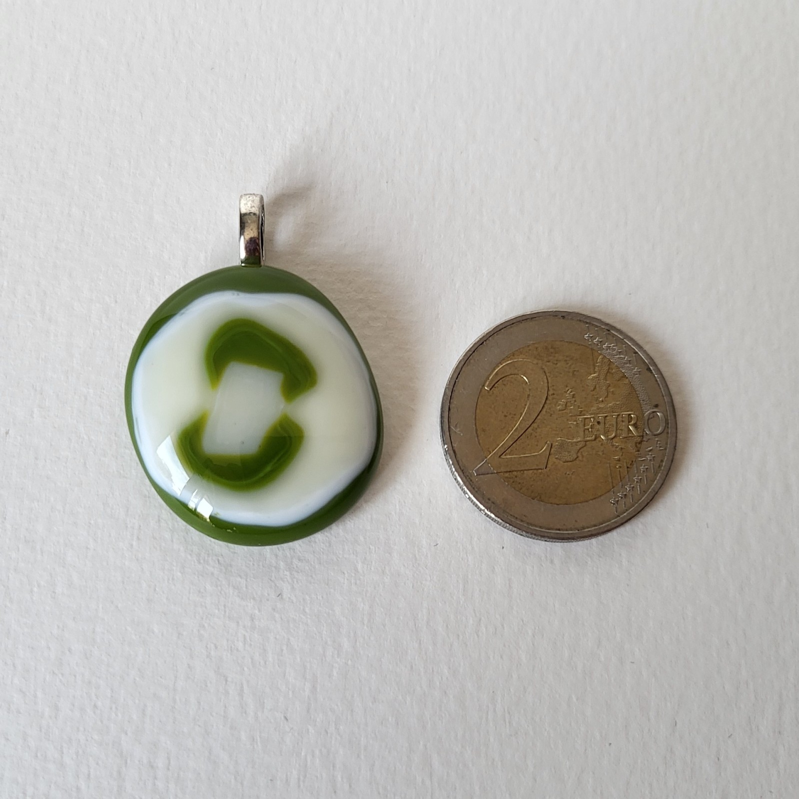 RVS ketting met uniek "Bos Knuffel" glas hanger - 145937 RVS ketting met uniek "Bos Knuffel" glas hanger