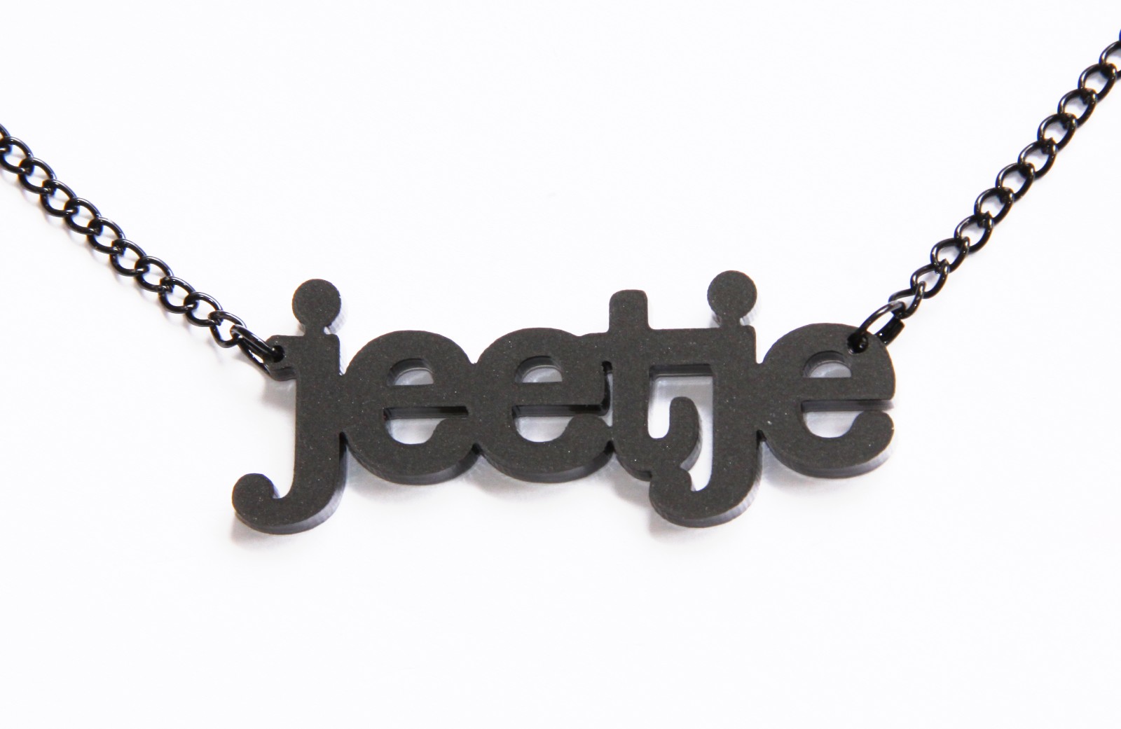 Jeetje! naamketting (zwart)