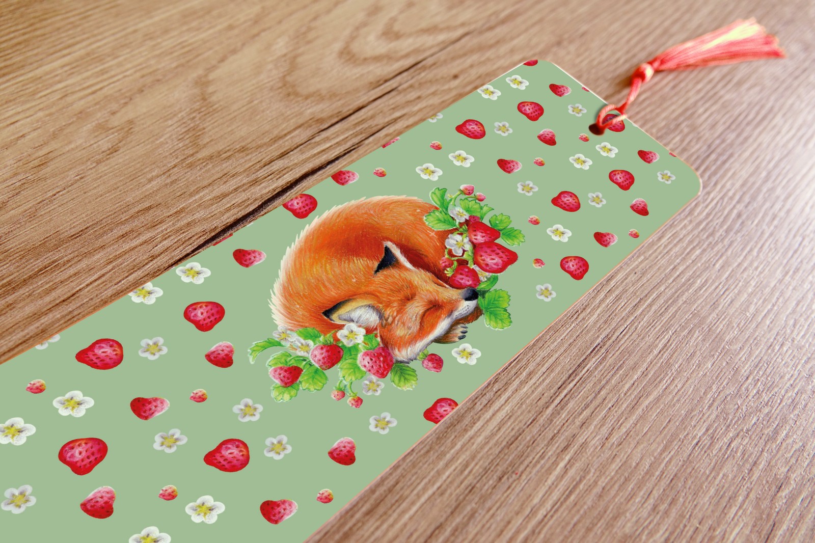 Vos aardbeien, boekenlegger, 74x210 mm