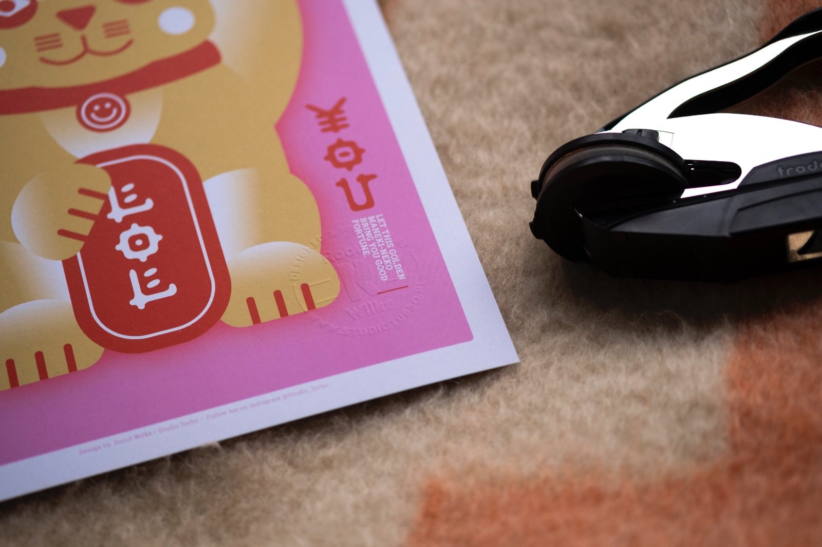 Lucky Cat - 100698 Roze Lucky Cat Poster