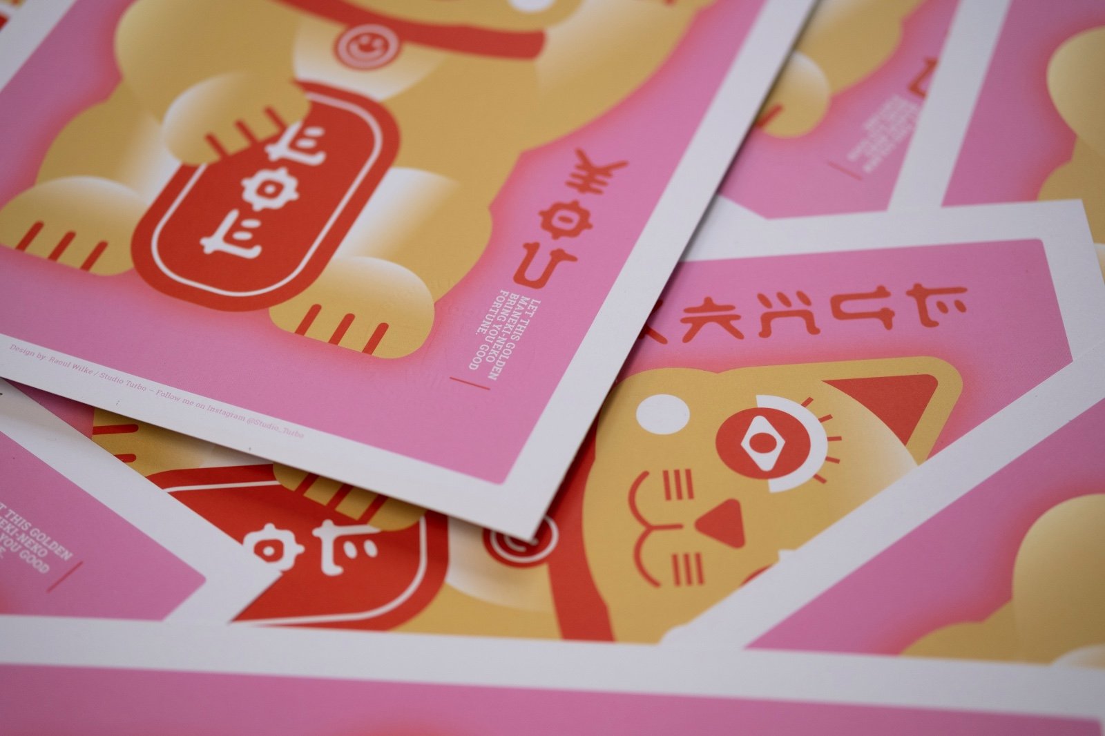 Lucky Cat - 100699 Roze Lucky Cat Poster