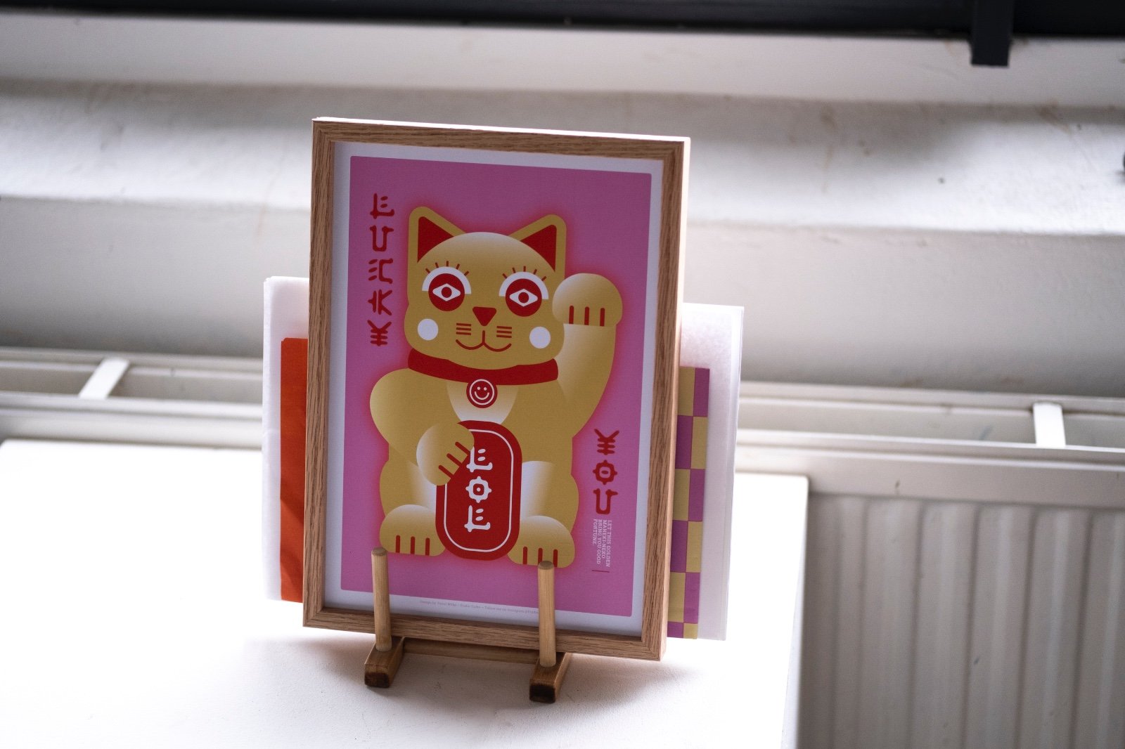 Lucky Cat - 100700 Roze Lucky Cat Poster