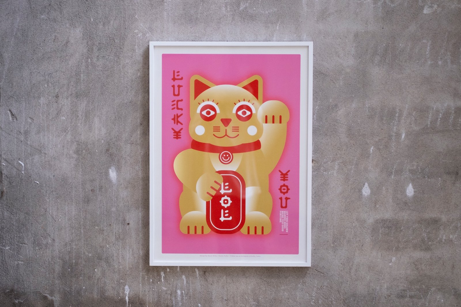 Lucky Cat - 100702 Roze Lucky Cat Poster