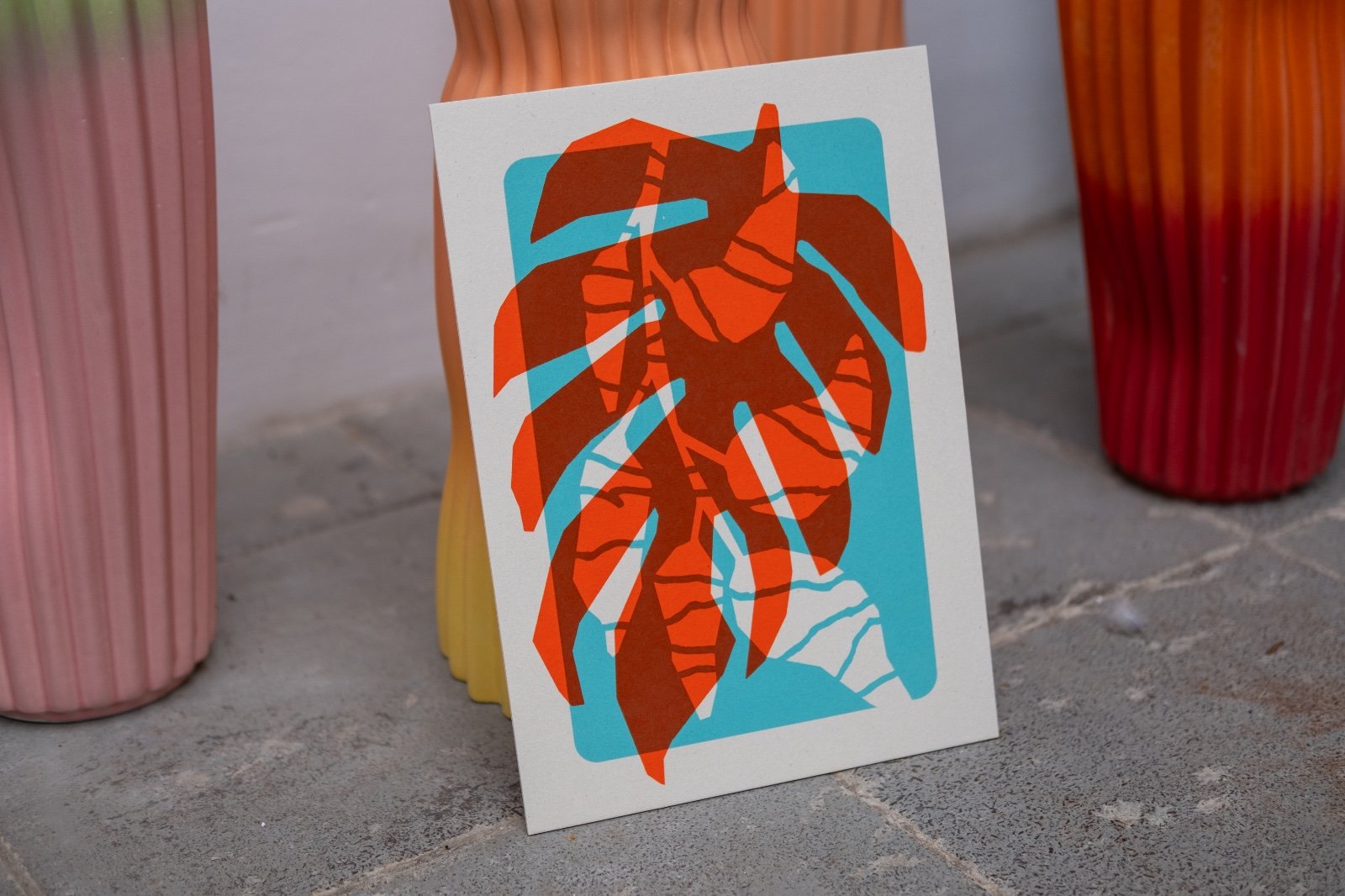 Gelimiteerde zeefdruk van Monstera blad