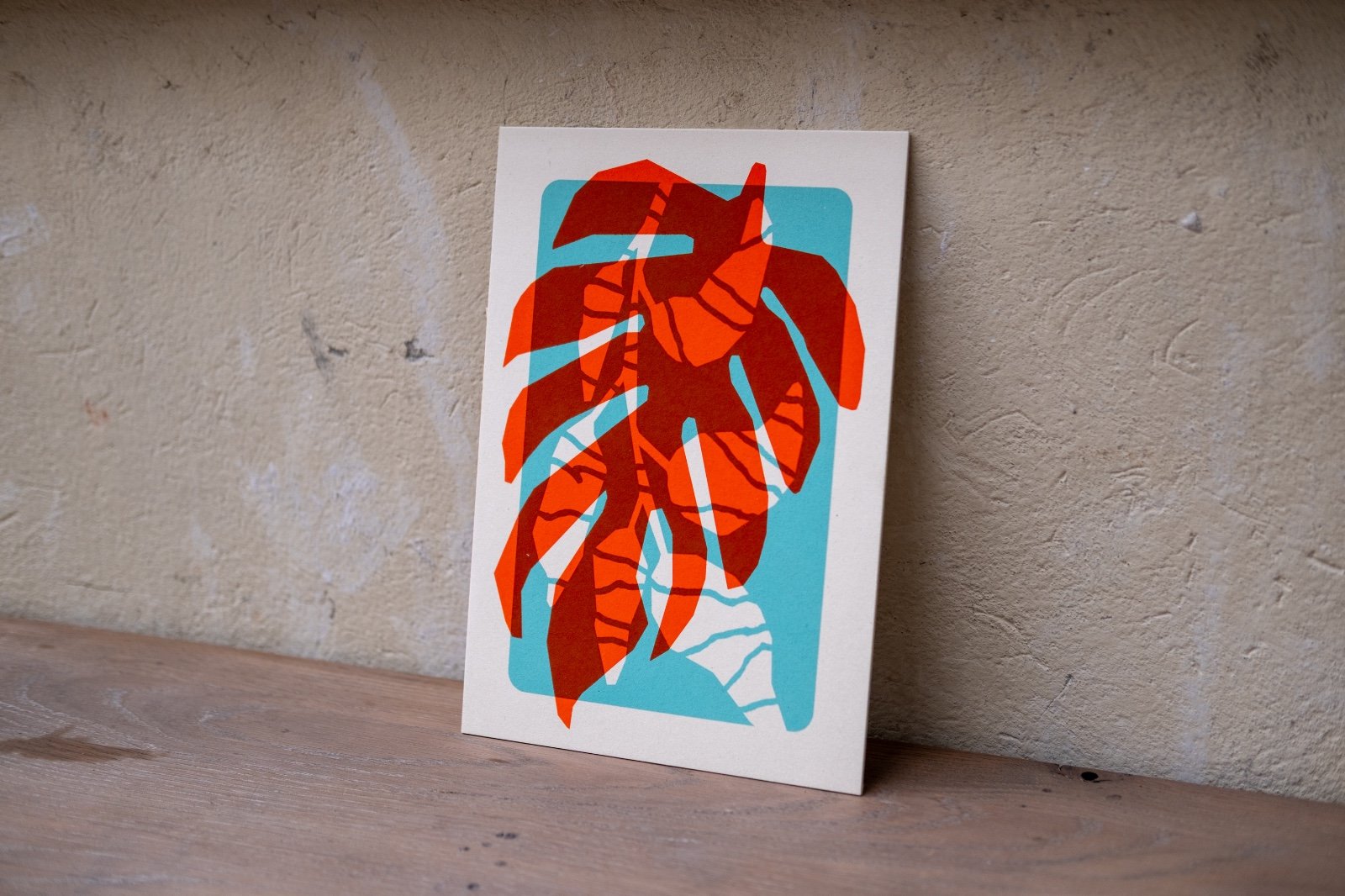 Gelimiteerde zeefdruk van Monstera blad