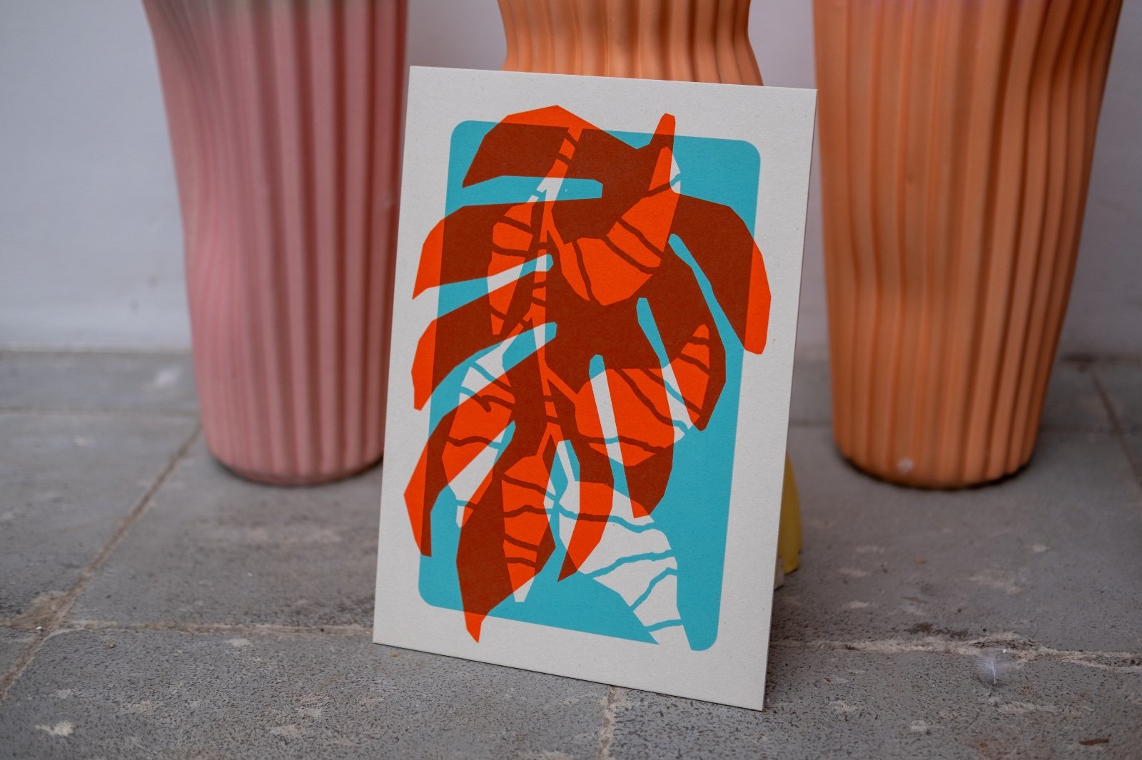 Gelimiteerde zeefdruk van Monstera blad