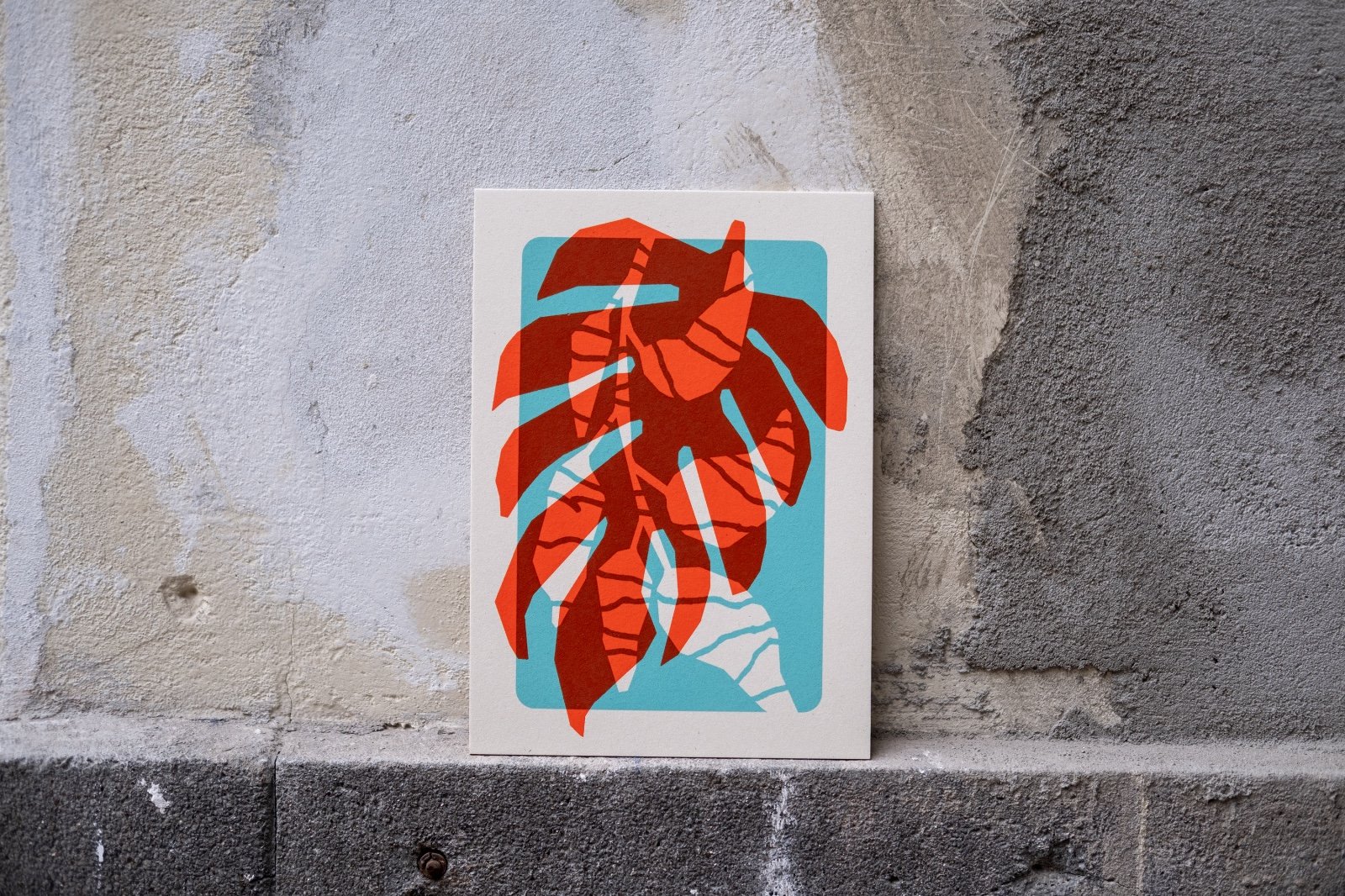 Gelimiteerde zeefdruk van Monstera blad