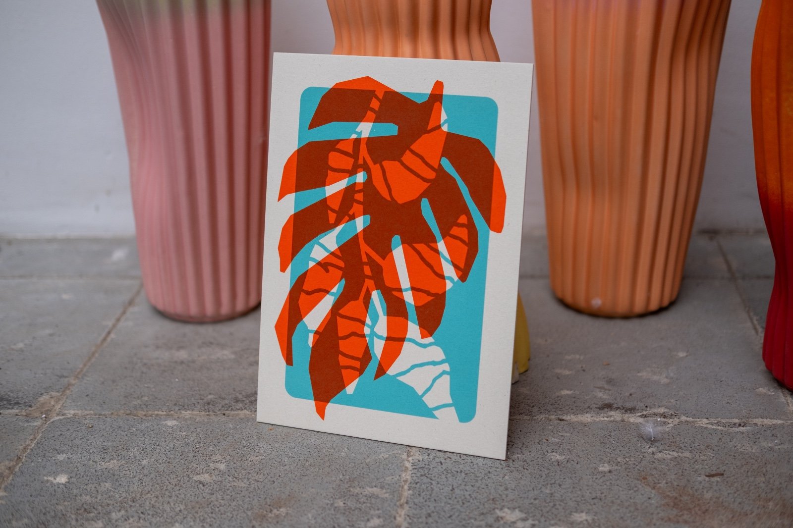 Gelimiteerde zeefdruk van Monstera blad