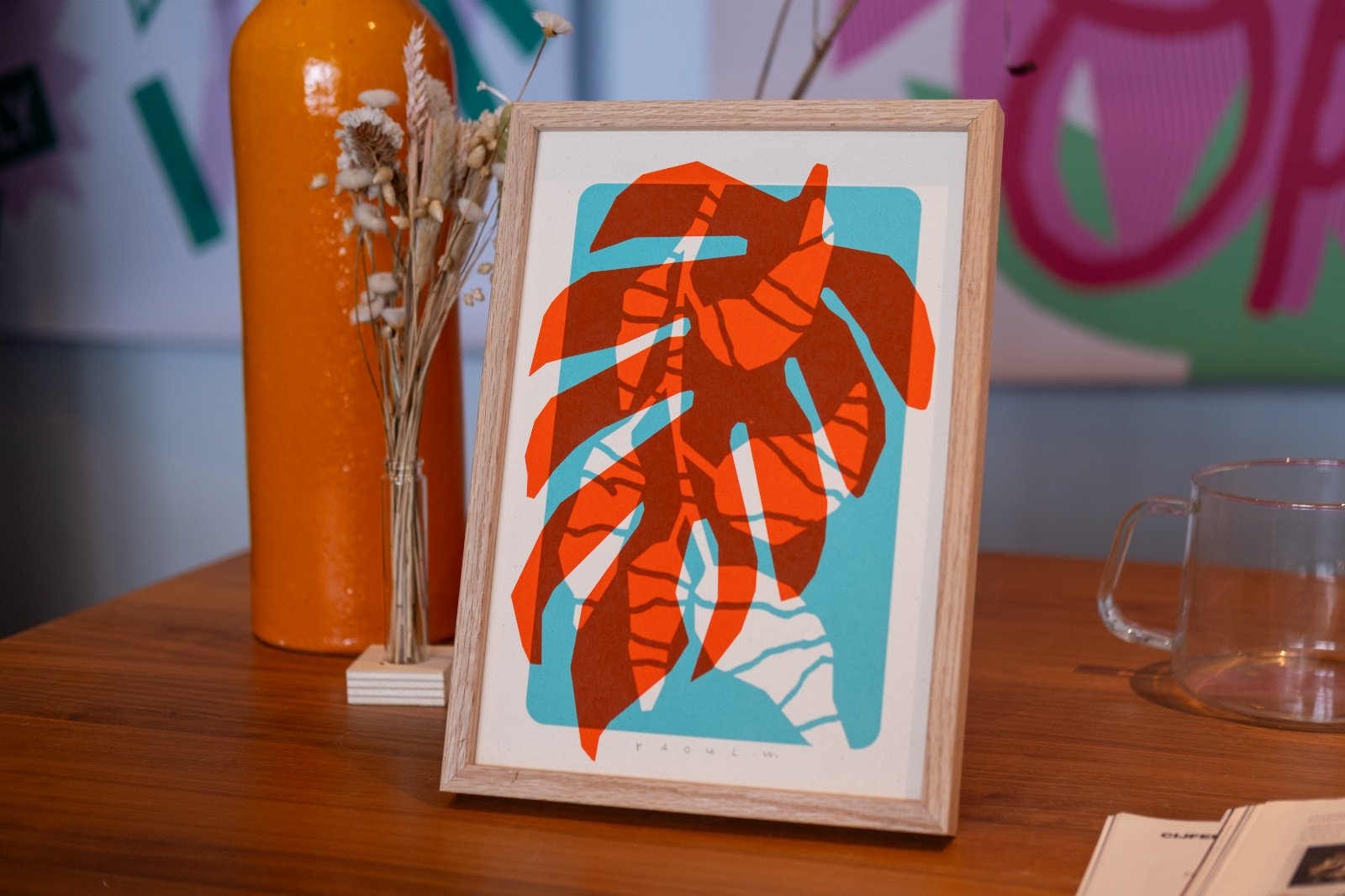 Gelimiteerde zeefdruk van Monstera blad