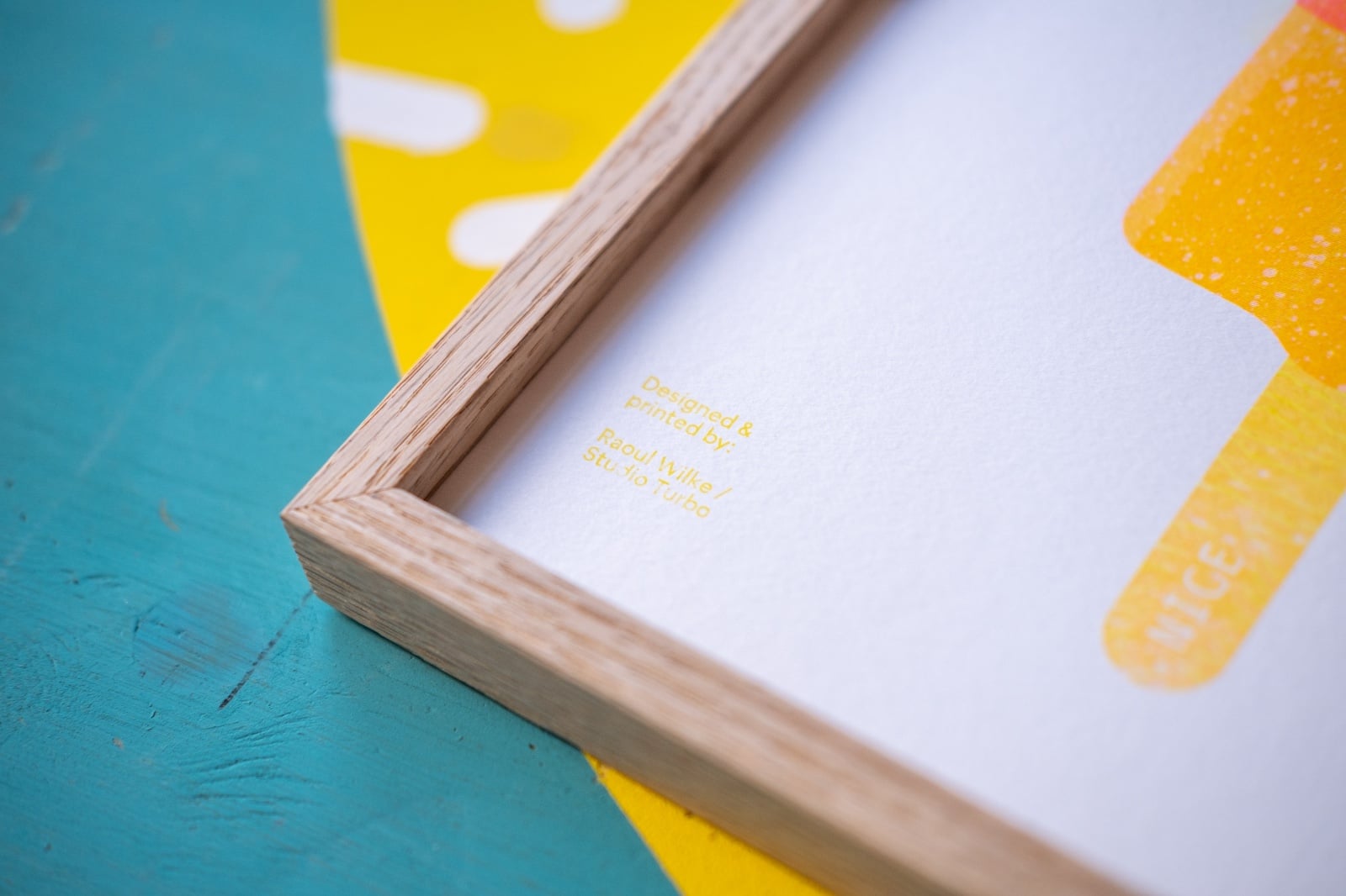 Raketje - A4 riso art print - 100527 Raket ijsje Risoprint geel