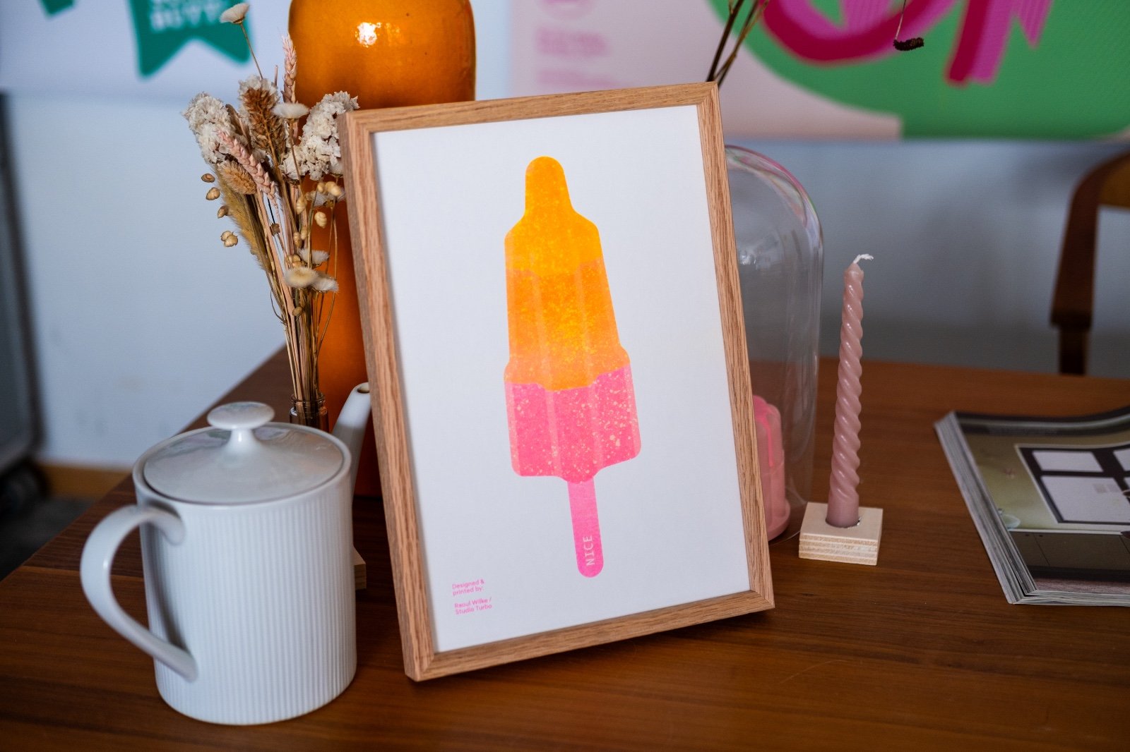 Raketje Riso Roze - 100596 Raket ijsje Risoprint neon roze